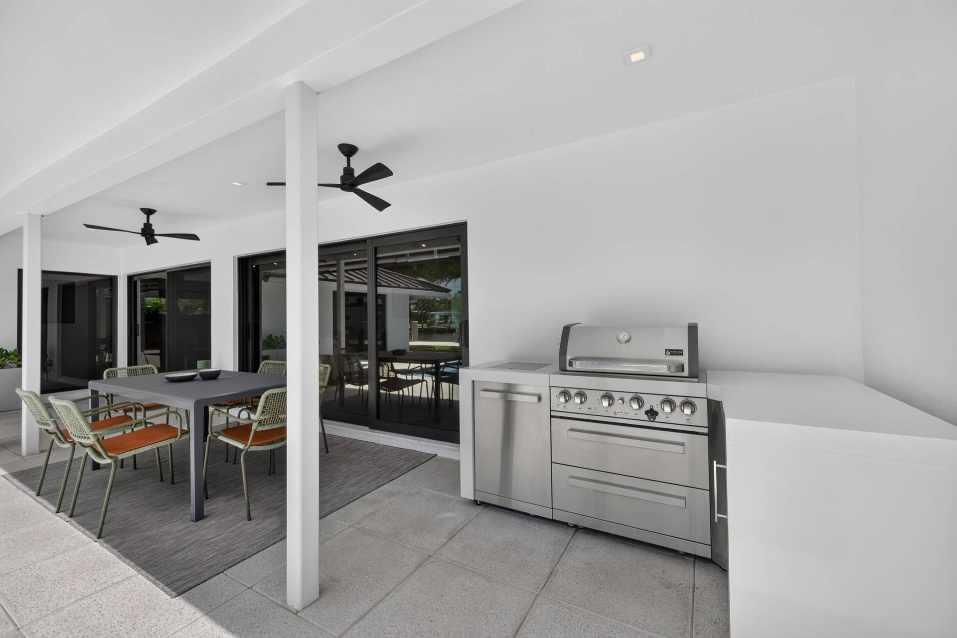 Covered Outdoor kitchen and dining