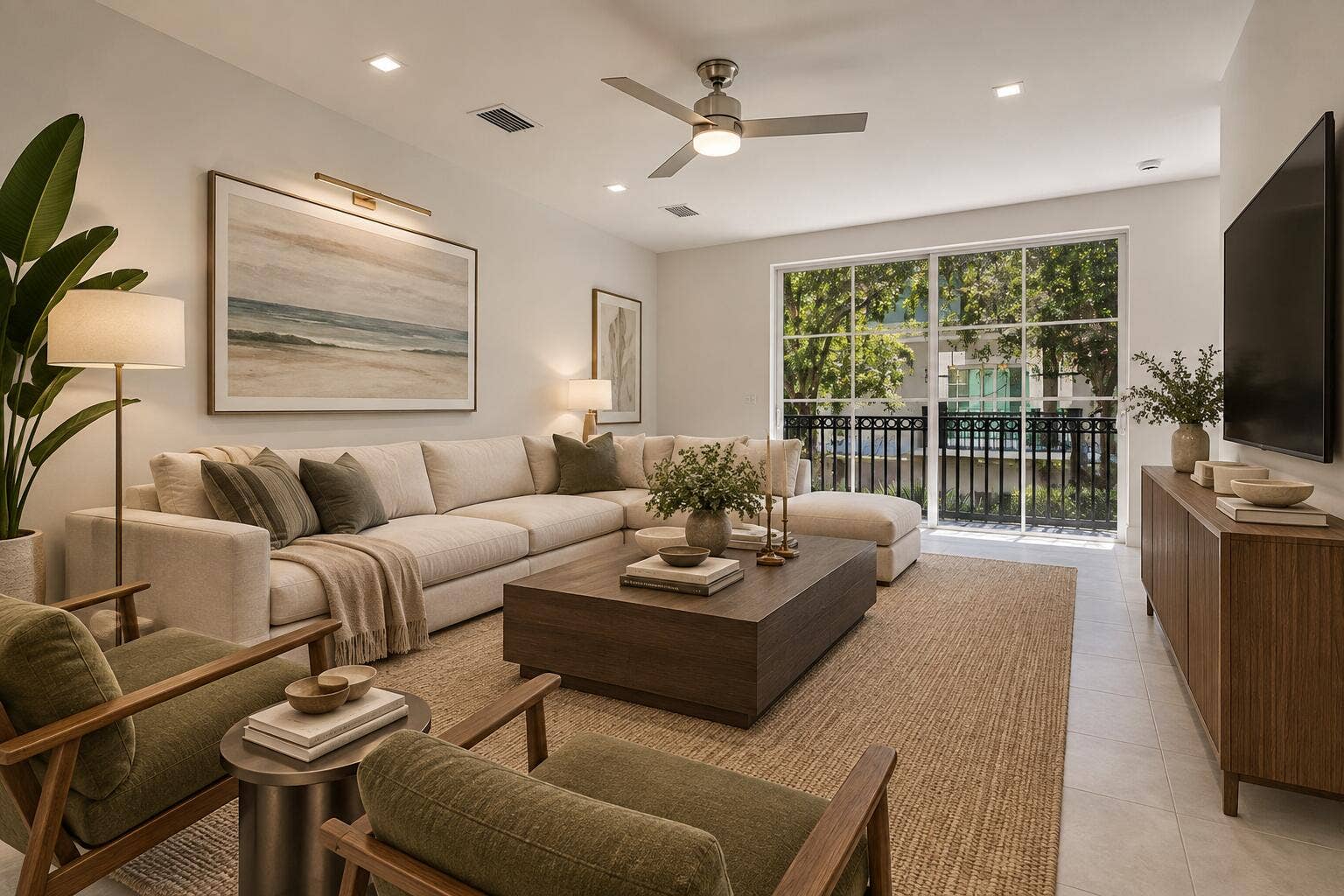 54 Atlantic Grove Way, Delray Beach, FL 33444 side view artist render of living room