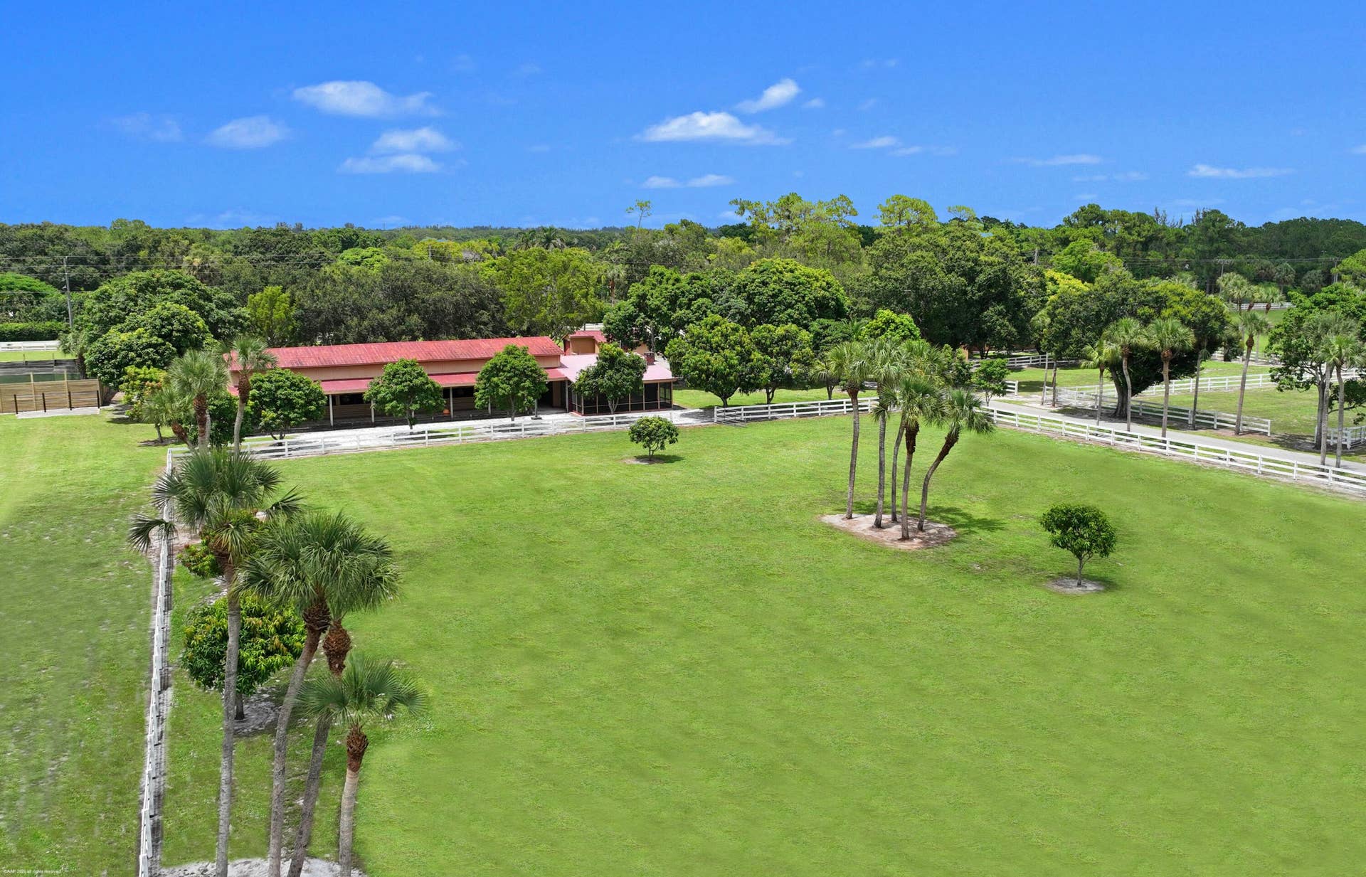 3516 Hanover Circle, Loxahatchee, FL 33470 Aerial of stable