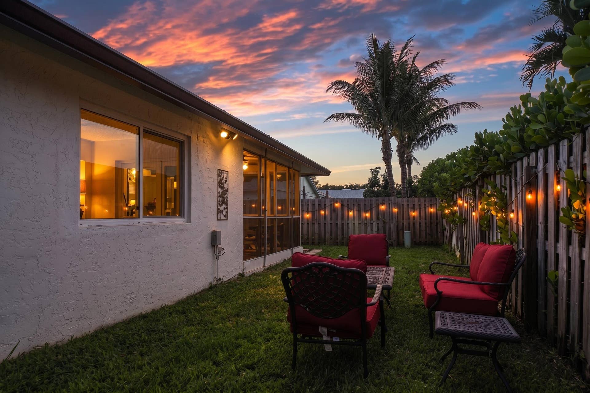 129 Stillwater Circle, Jupiter, FL 33458 Twilight Backyard