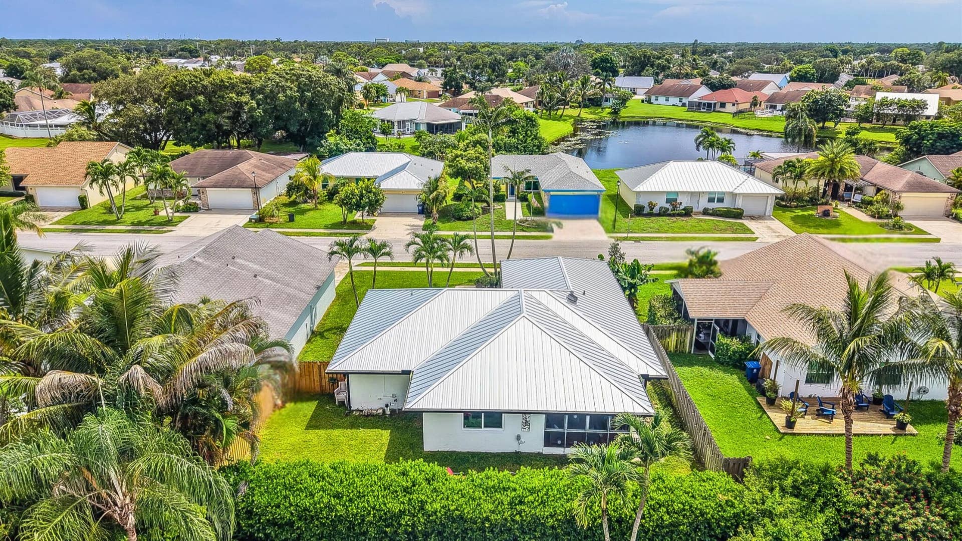 129 Stillwater Circle, Jupiter, FL 33458 Aerial Backyard
