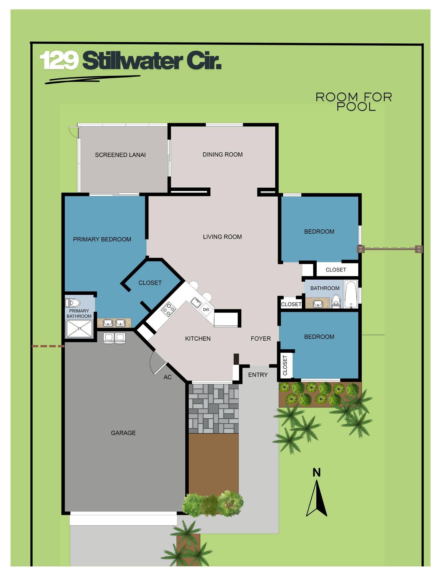 129 Stillwater Circle, Jupiter, FL 33458 Floor Plan on Site Plan