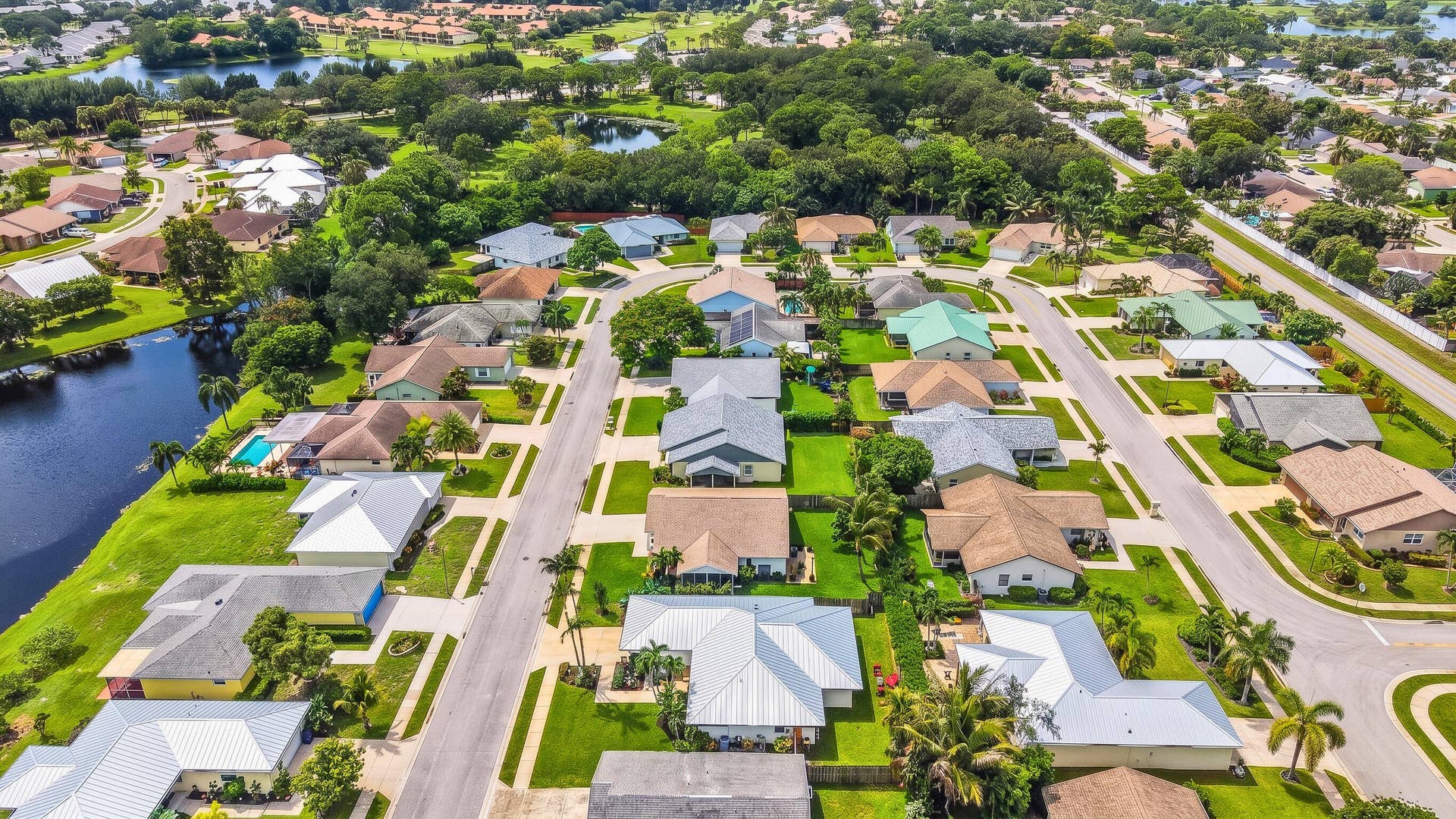 129 Stillwater Circle, Jupiter, FL 33458 Aerial WEST to Indian Creek Park