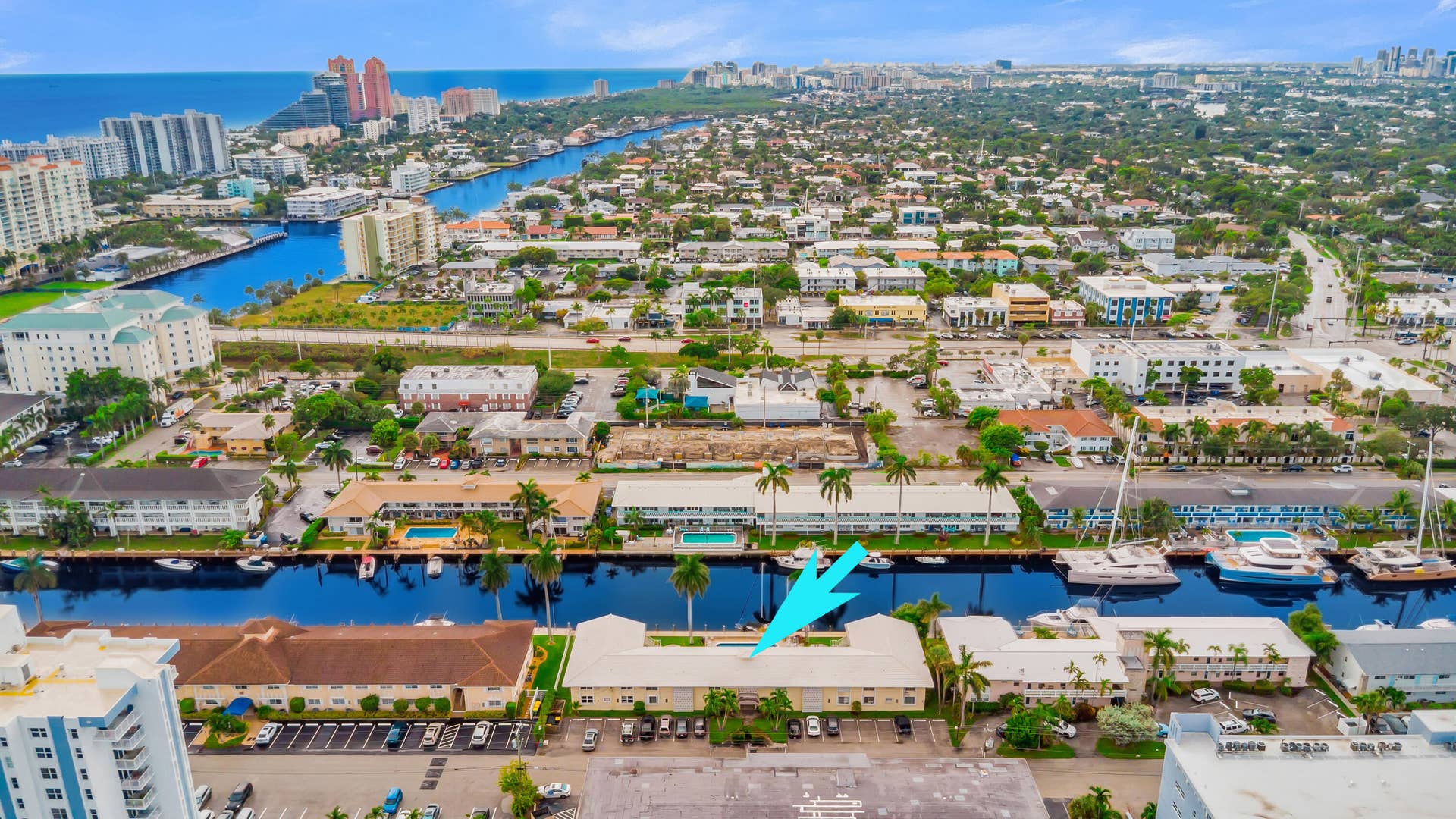 2840 NE 33RD Court, #2, Fort Lauderdale, FL 33306 Waterfront property with direct canal access, surrounded by urban amenities and distant ocean views
