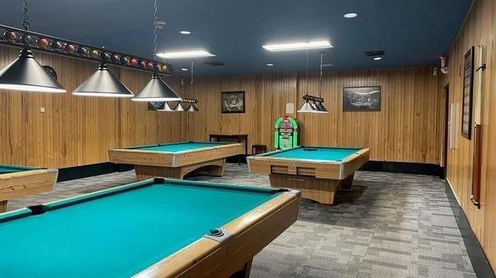 Billiards room.