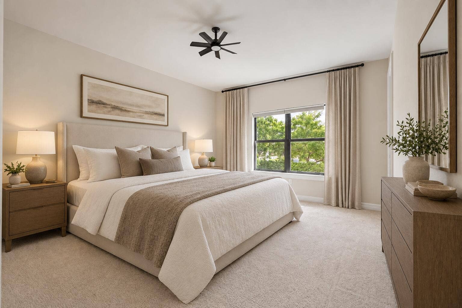Virtually staged Primary Bedroom