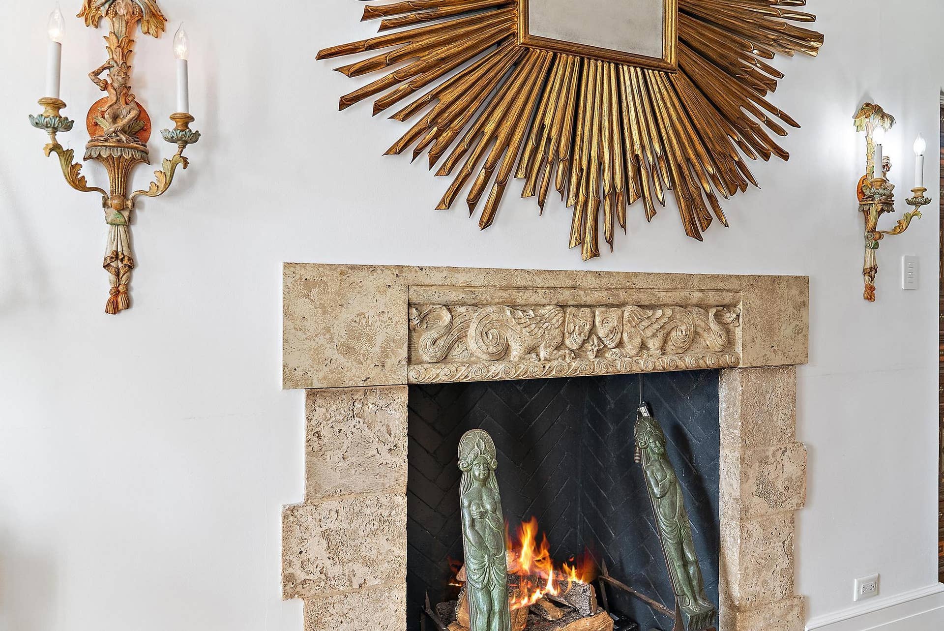 111 Via Del Lago, Palm Beach, FL 33480 34-VINTAGE FIREPLACE