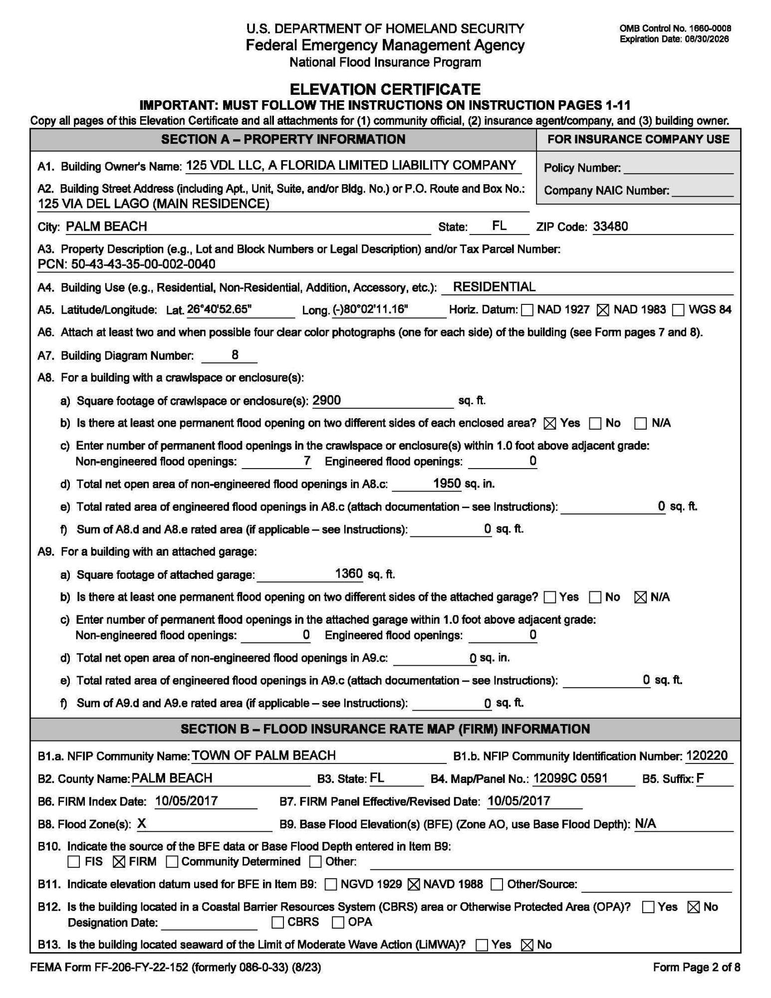 111 Via Del Lago, Palm Beach, FL 33480 10-1253 FEMA CERT 010324 MAIN_Page_1