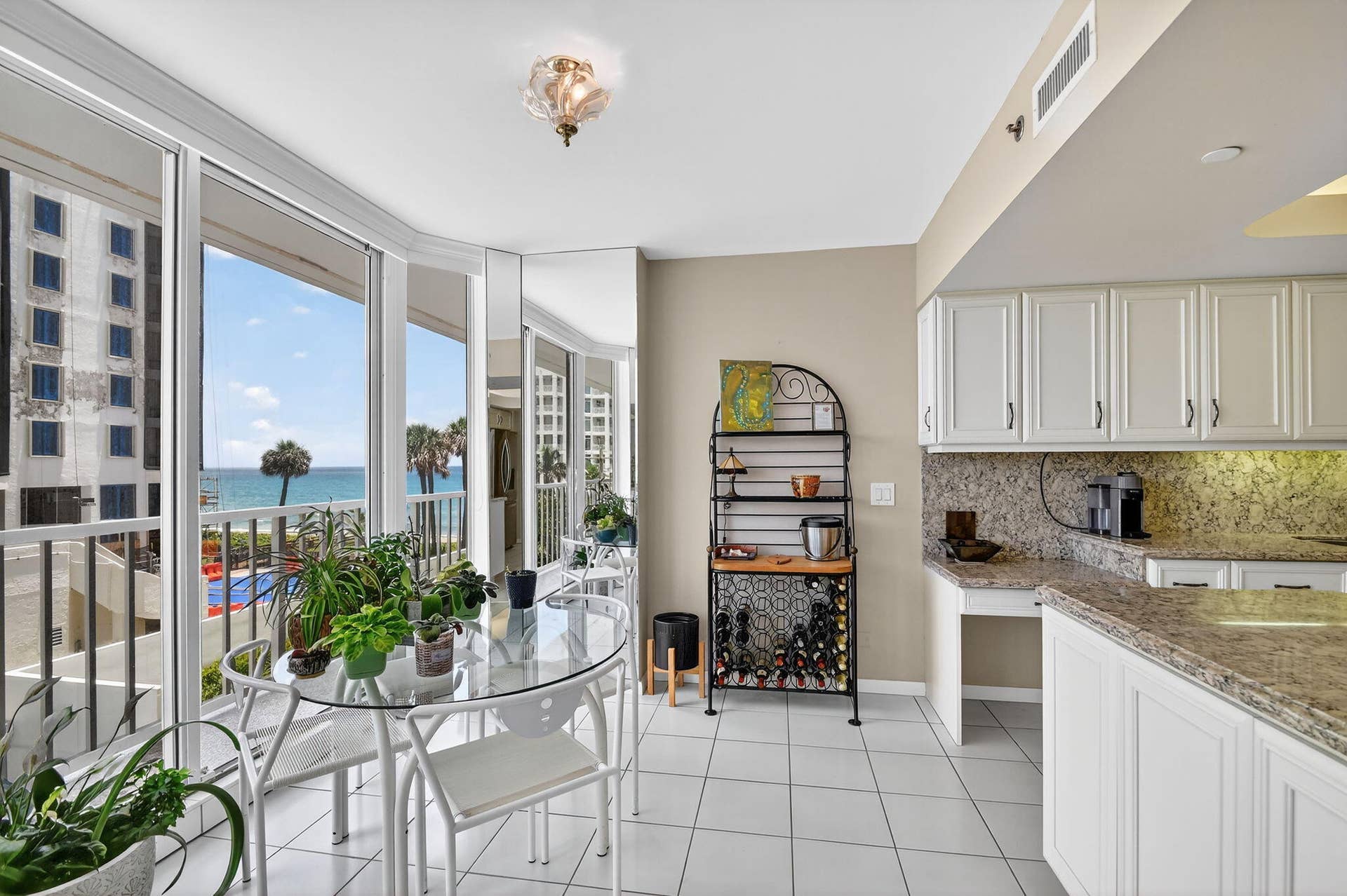 3211 S Ocean Boulevard, #403, Highland Beach, FL 33487 East view fromkitchen nook views beach