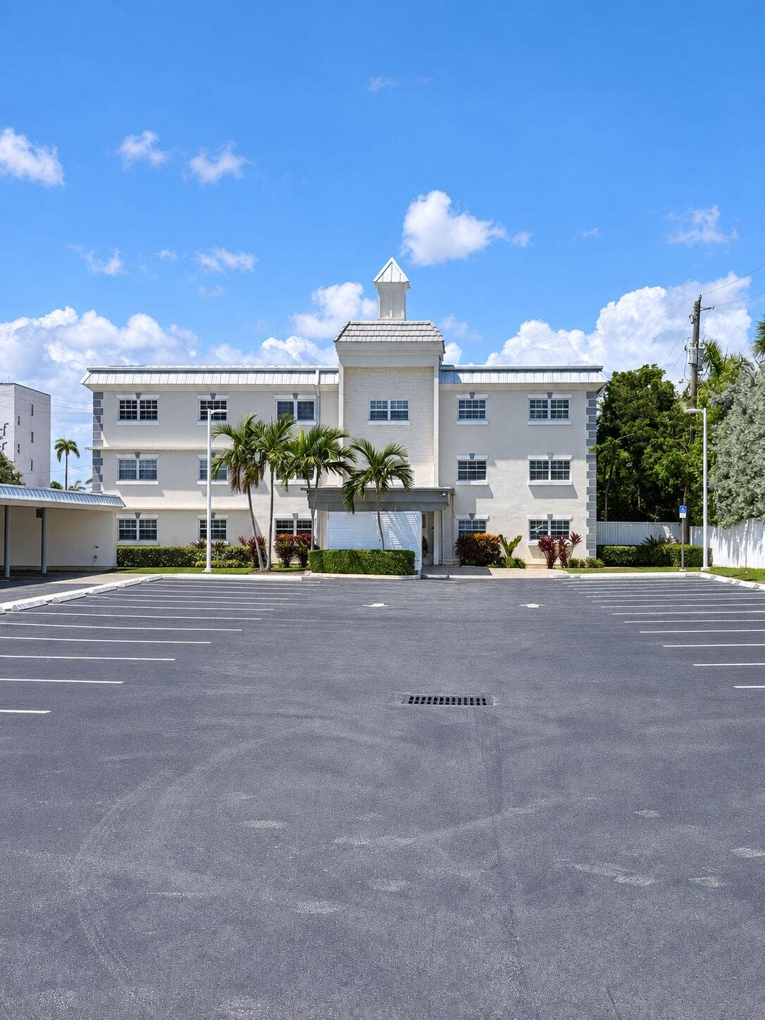 Front of 3 story building