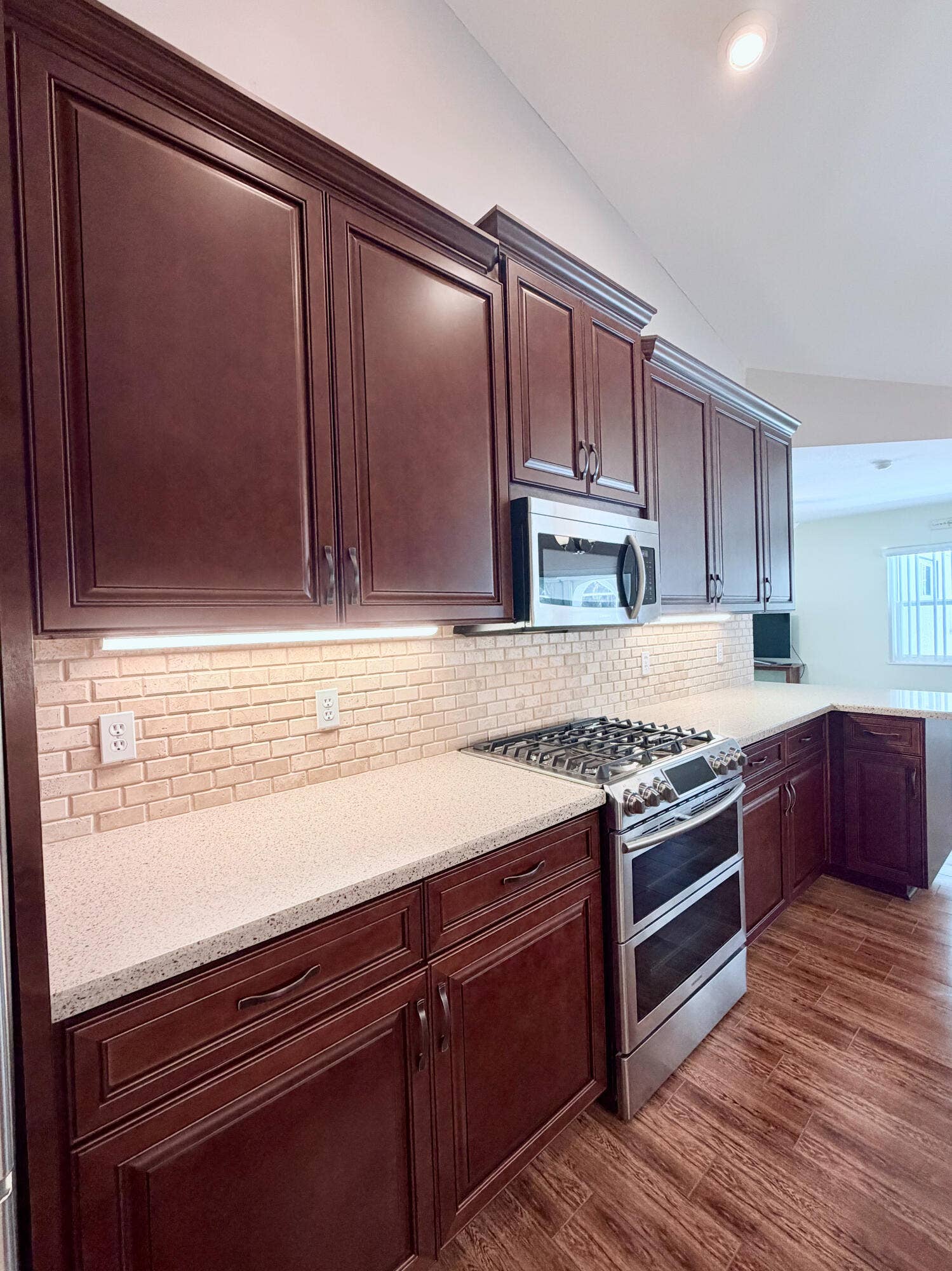 Dark Cabinets with Under Mount Lighting