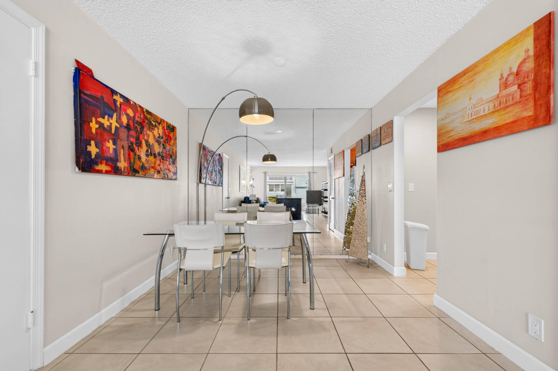 6359 Bay Club Drive, #2, Fort Lauderdale, FL 33308 Recessed lighting illuminates the space, featuring light-toned tile flooring and painted walls