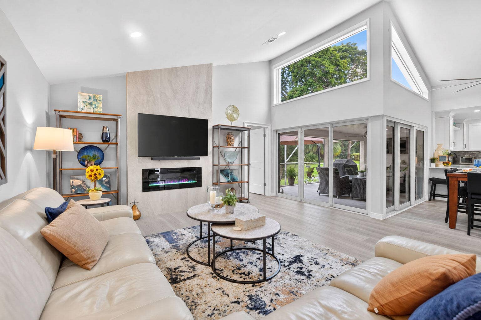 2738 DEER CREEK KELLY BROOKE Lane, Deerfield Beach, FL 33442 Sensational, spacious living room with soaring 14' smooth finished ceilings with dramatic clerestory window.
