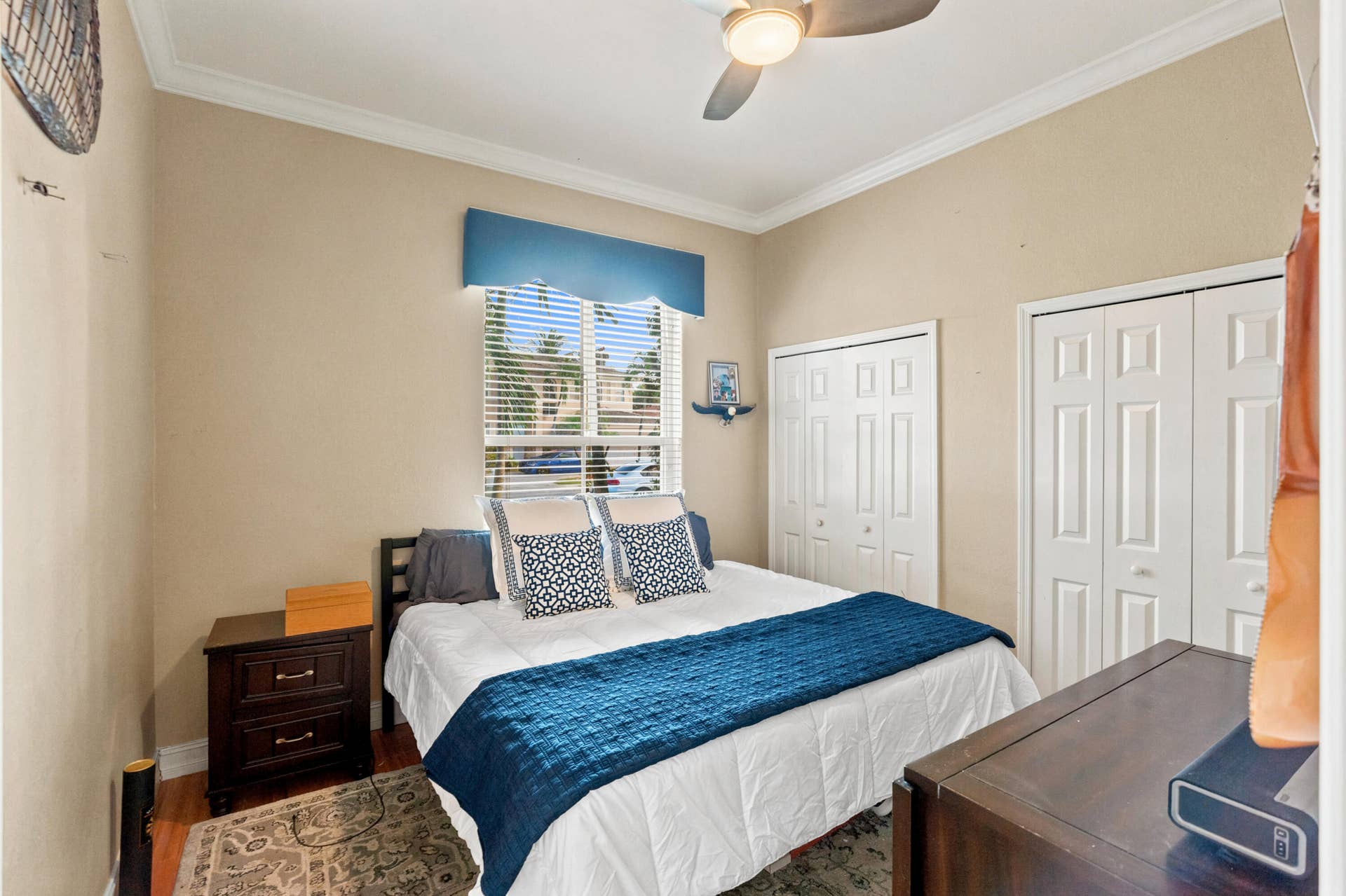 Spacious second bedroom offers ample closet storage.