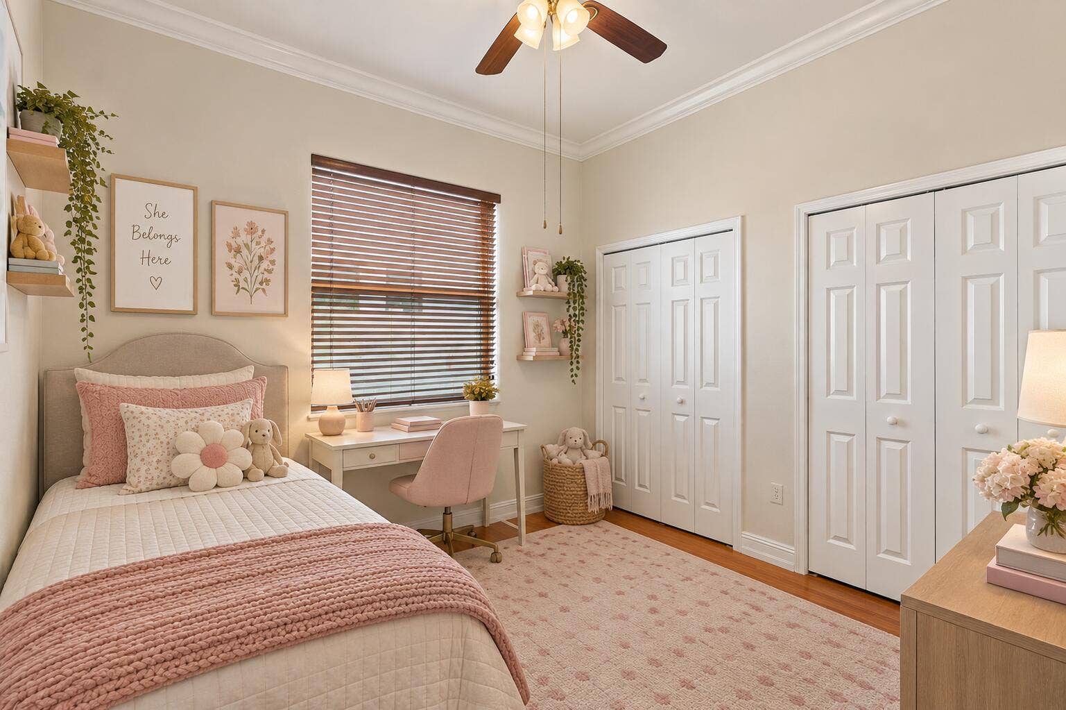 Virtually staged bedroom 3