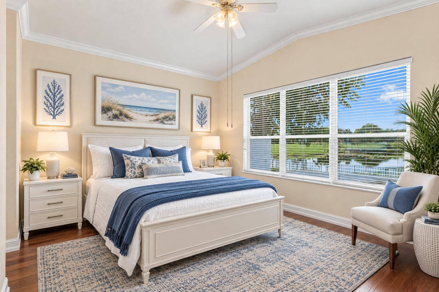 Virtually staged with cozy modern furniture.