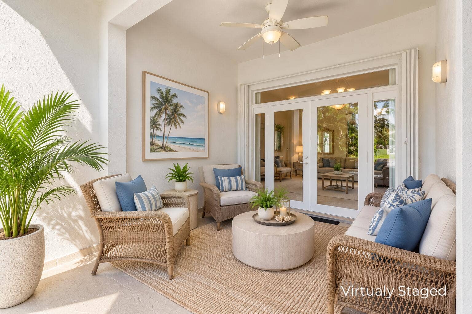 Virtually staged patio furniture