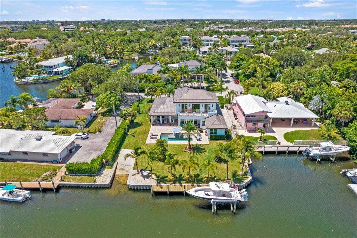 205 Body Court, Jupiter, Jupiter, FL 33477 Aerial View from water