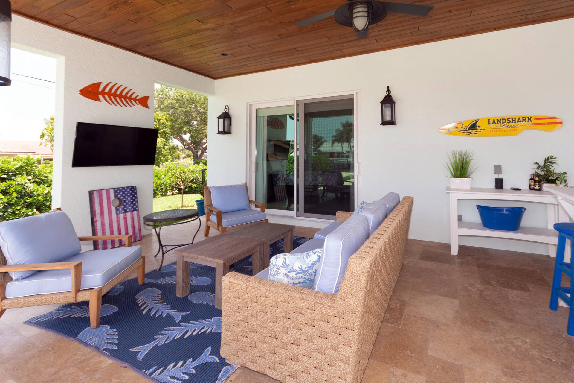 205 Body Court, Jupiter, Jupiter, FL 33477 Covered Outdoor Patio with TV