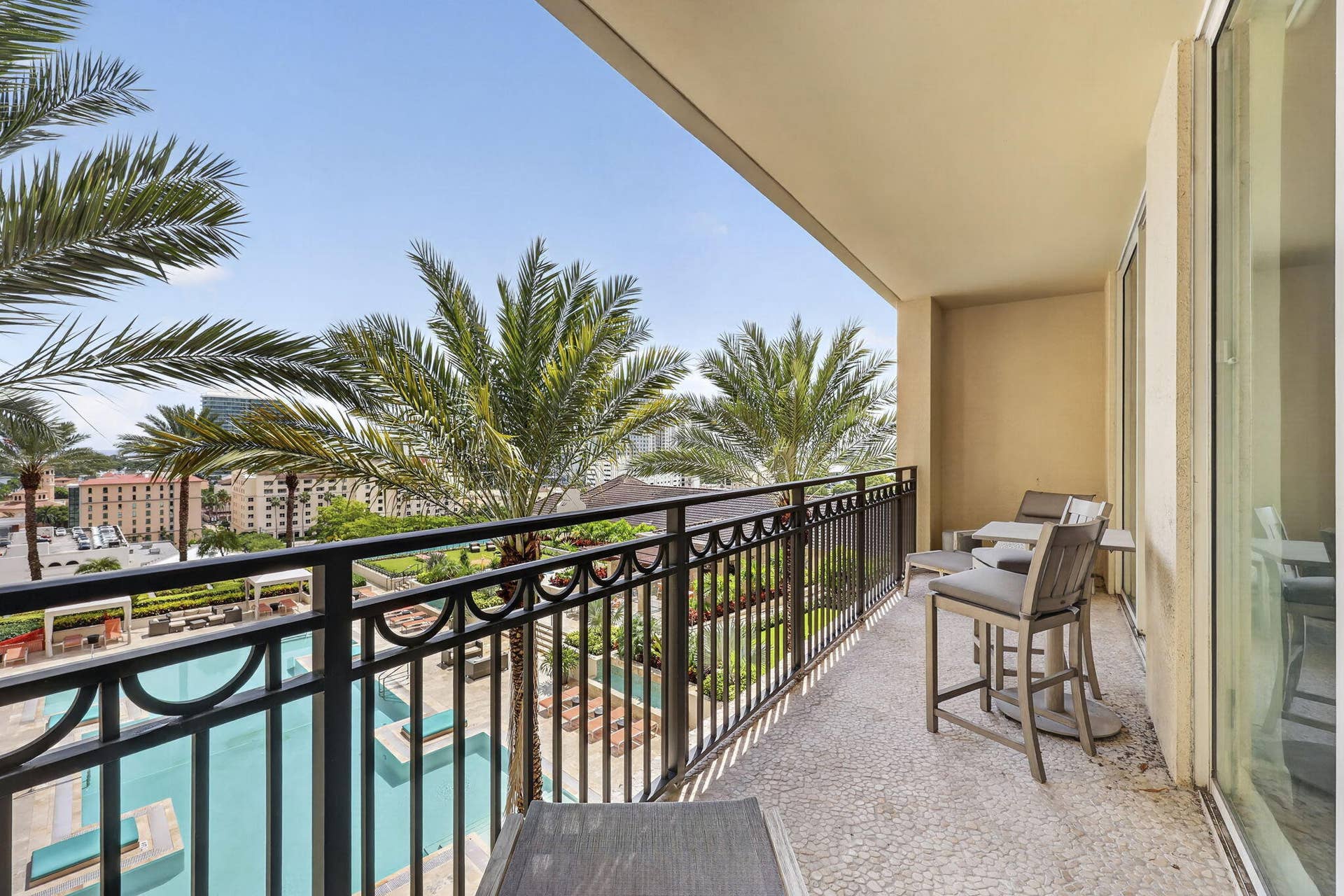 550 Okeechobee Boulevard, #1215, West Palm Beach, FL 33401 Pool-Facing Balcony Views
