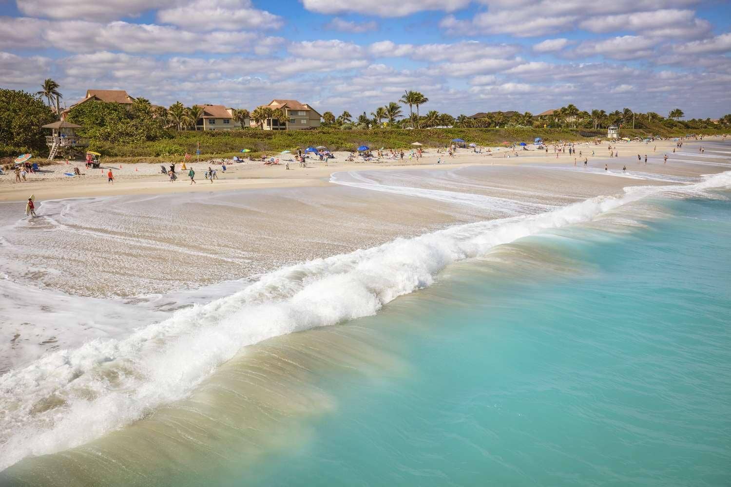 Jupiter Beach with clear water