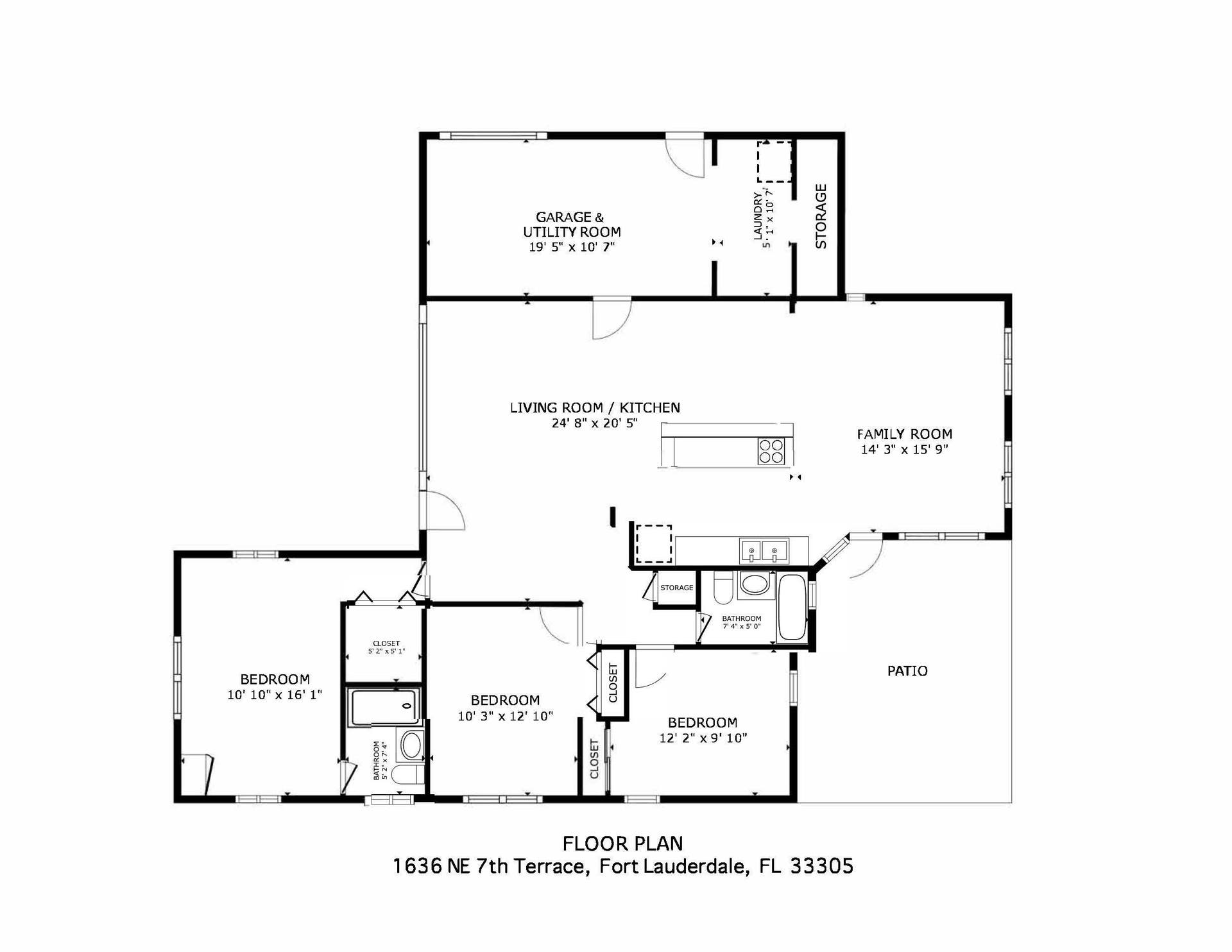 Floor plan of 1636 NE 7th Terrace