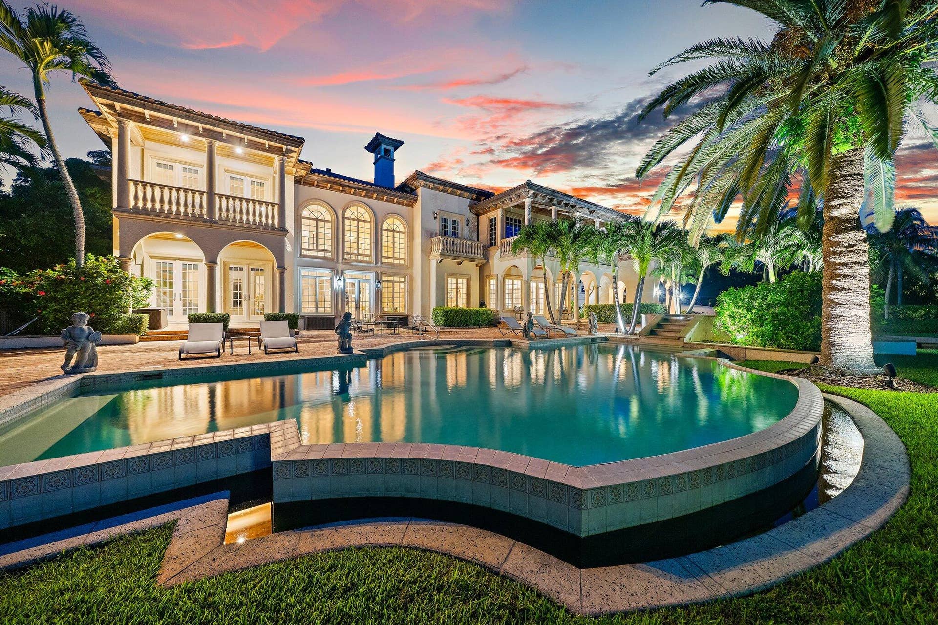 14898 PALMWOOD Road, Palm Beach Gardens, FL 33410 Rear Dusk