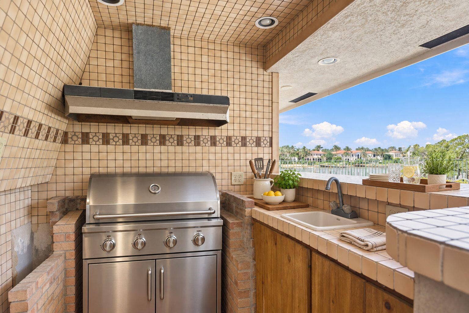 352 River Edge Road, Jupiter, FL 33477 Virtually Staged Outdoor kitchen