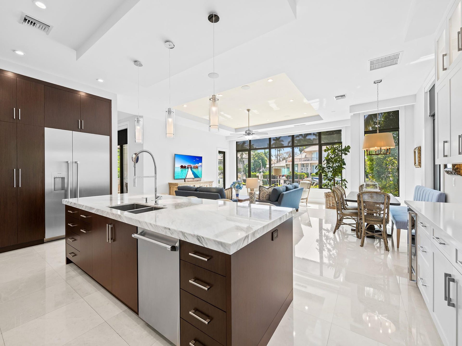 Just like this immaculate kitchen, the newly installed water filtration system delivers clean, fresh water throughout the interior of the home.