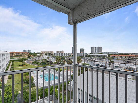 155 YACHT CLUB Drive, #408, North Palm Beach, North Palm Beach, FL 33408 Outside Back Screened Porch W/ Marina and City Views