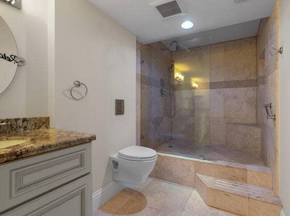 155 YACHT CLUB Drive, #408, North Palm Beach, North Palm Beach, FL 33408 Master Shower and Toilet