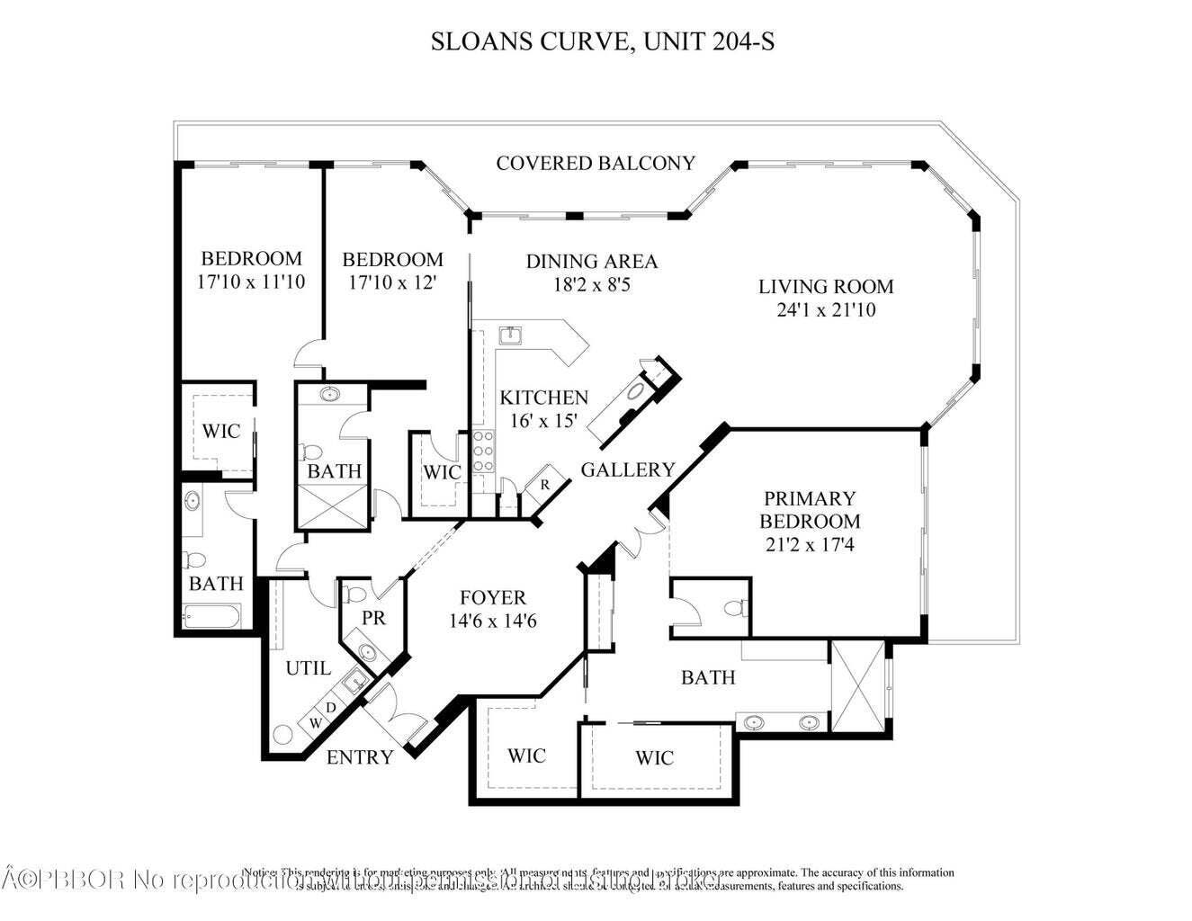 2000 S OCEAN Boulevard, #204S, Palm Beach, FL 33480 floor plan