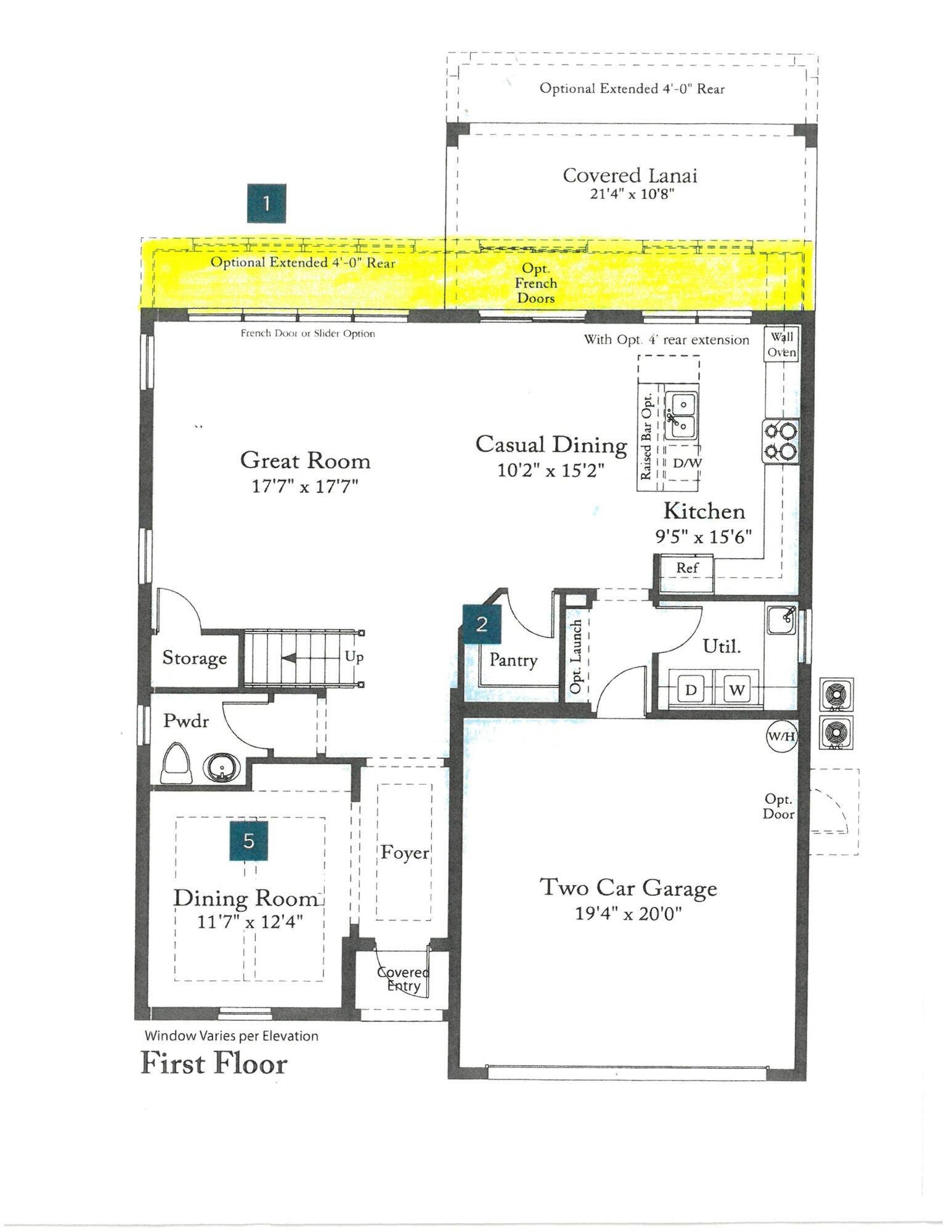 11425 WATERCREST Circle E, Parkland, FL 33076 Floor Plan - Somerset First Floor