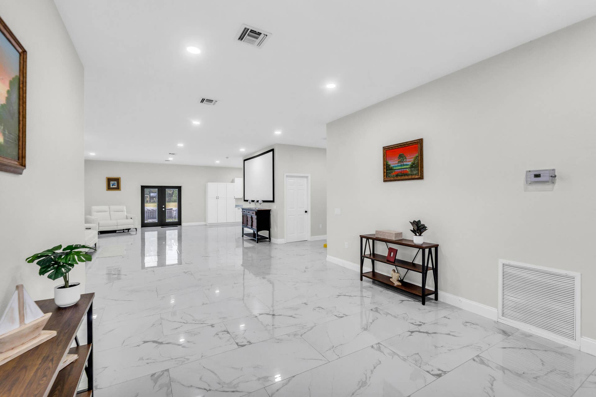 Great room with open sightlines through the home