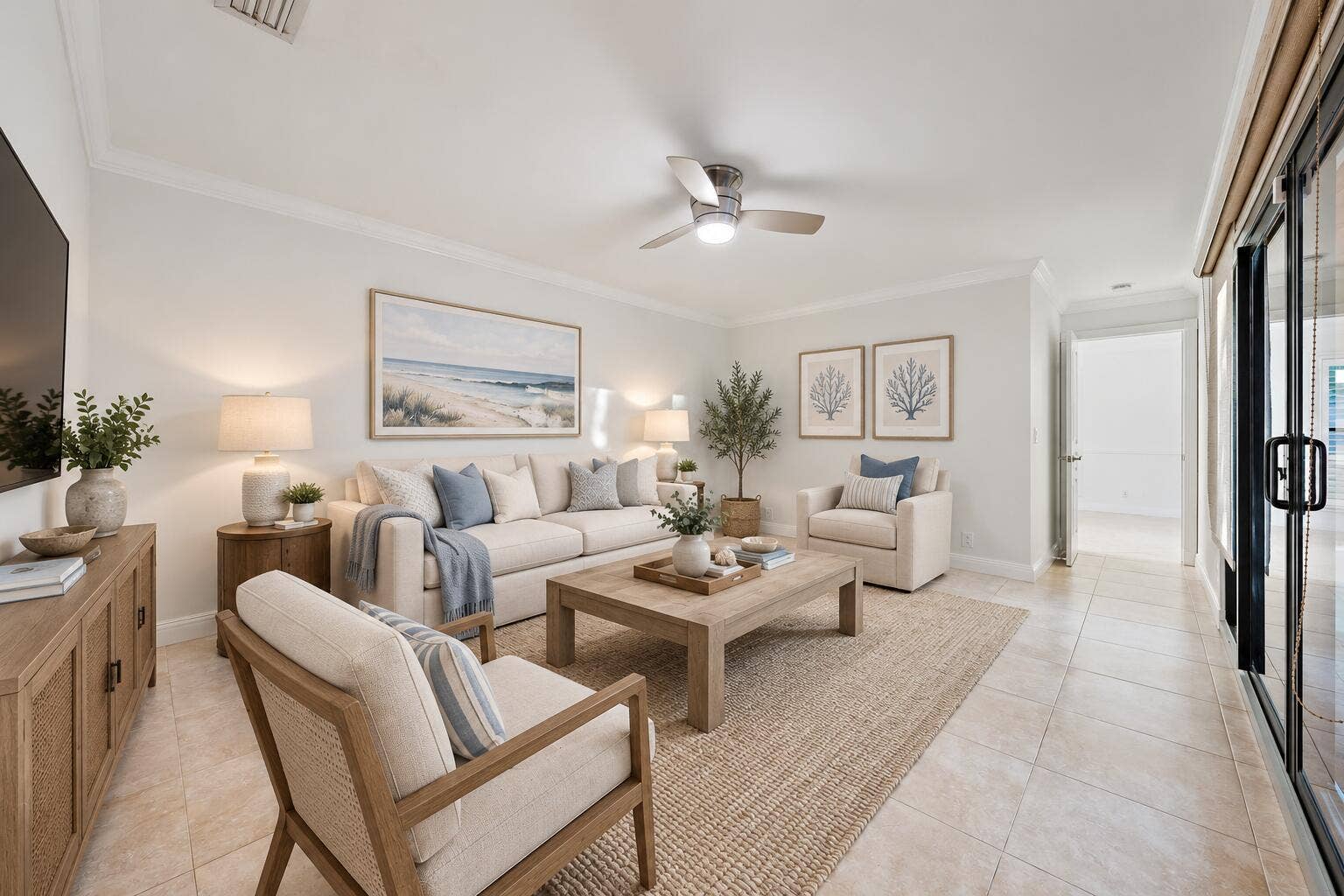 101 W Spearfish Lane, Jupiter, FL 33477 Living Room - Virtually Staged