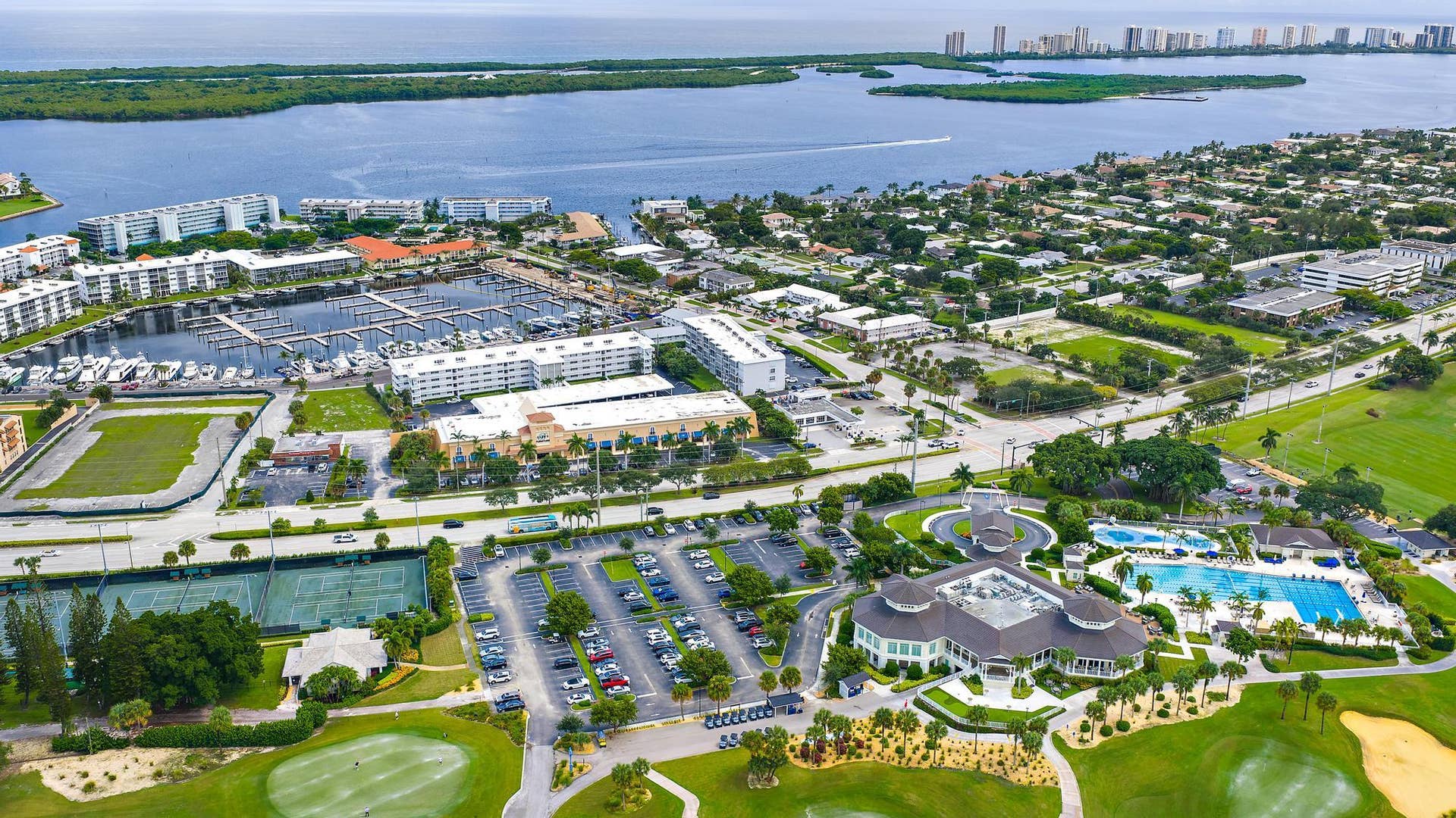 155 Yacht Club Drive, #207, North Palm Beach, FL 33408 Aerial to the East-North Palm Beach Country Club Amenities