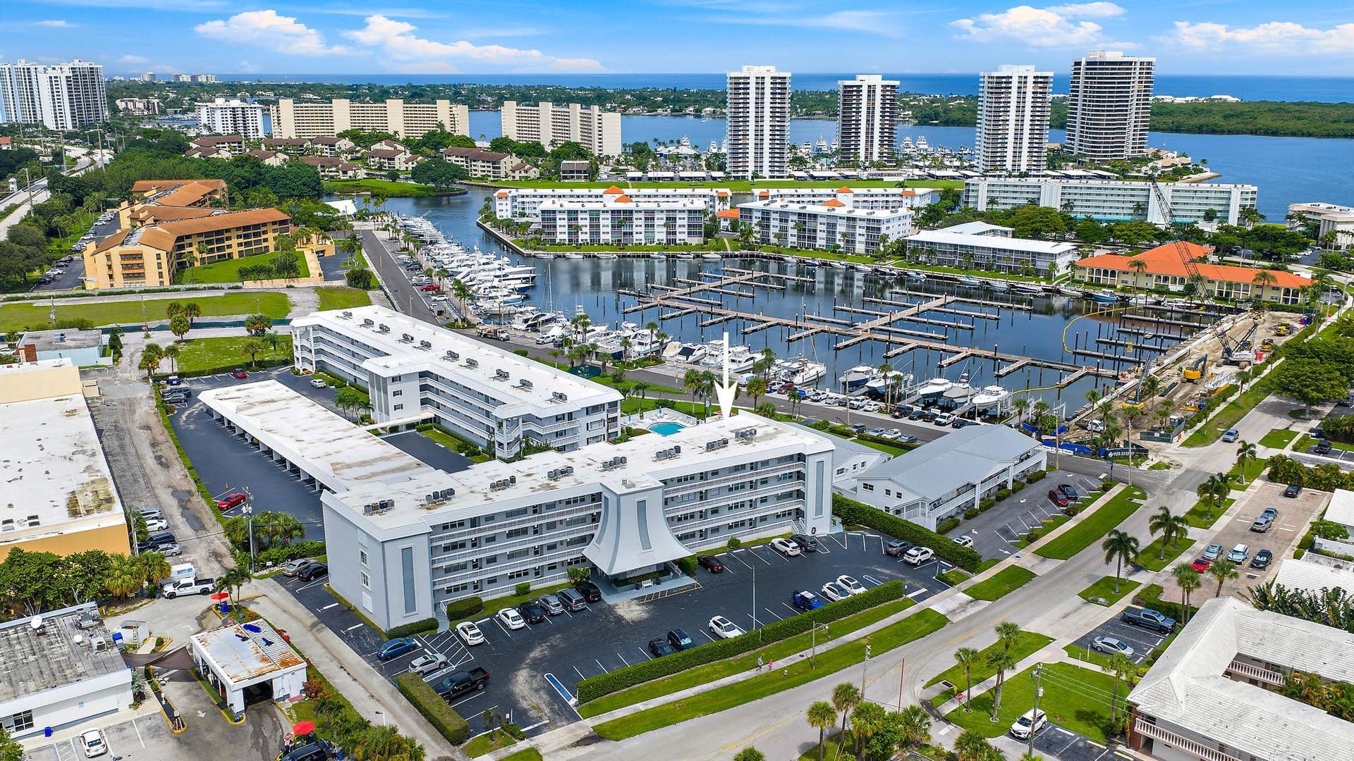 155 Yacht Club Drive, #207, North Palm Beach, FL 33408 Aerial to the North