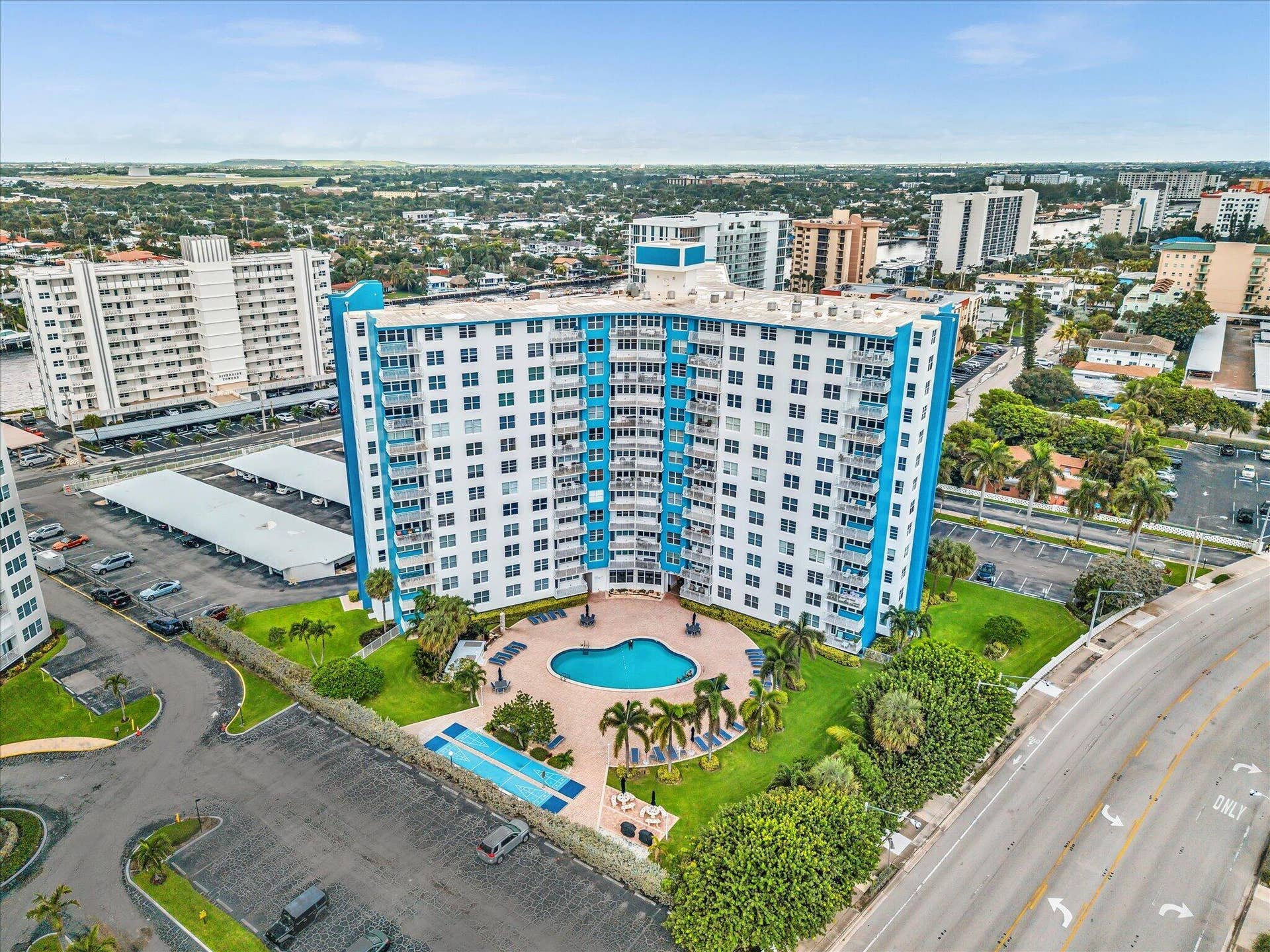 301 N Ocean Boulevard, #709, Pompano Beach, FL 33062 Poolside and recreation on south side of the building
