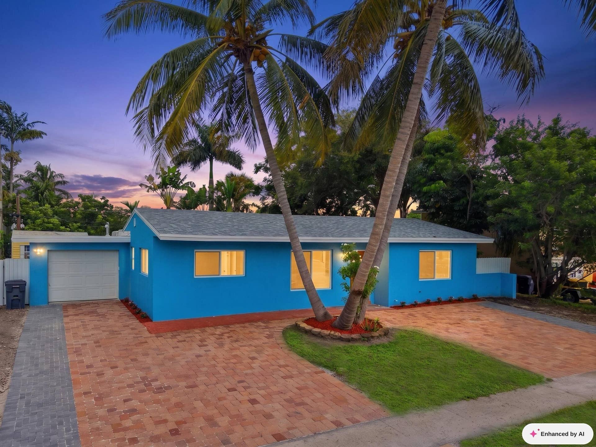 This image has been Ai Edited to illustrate the property's Dusk or Twilight View