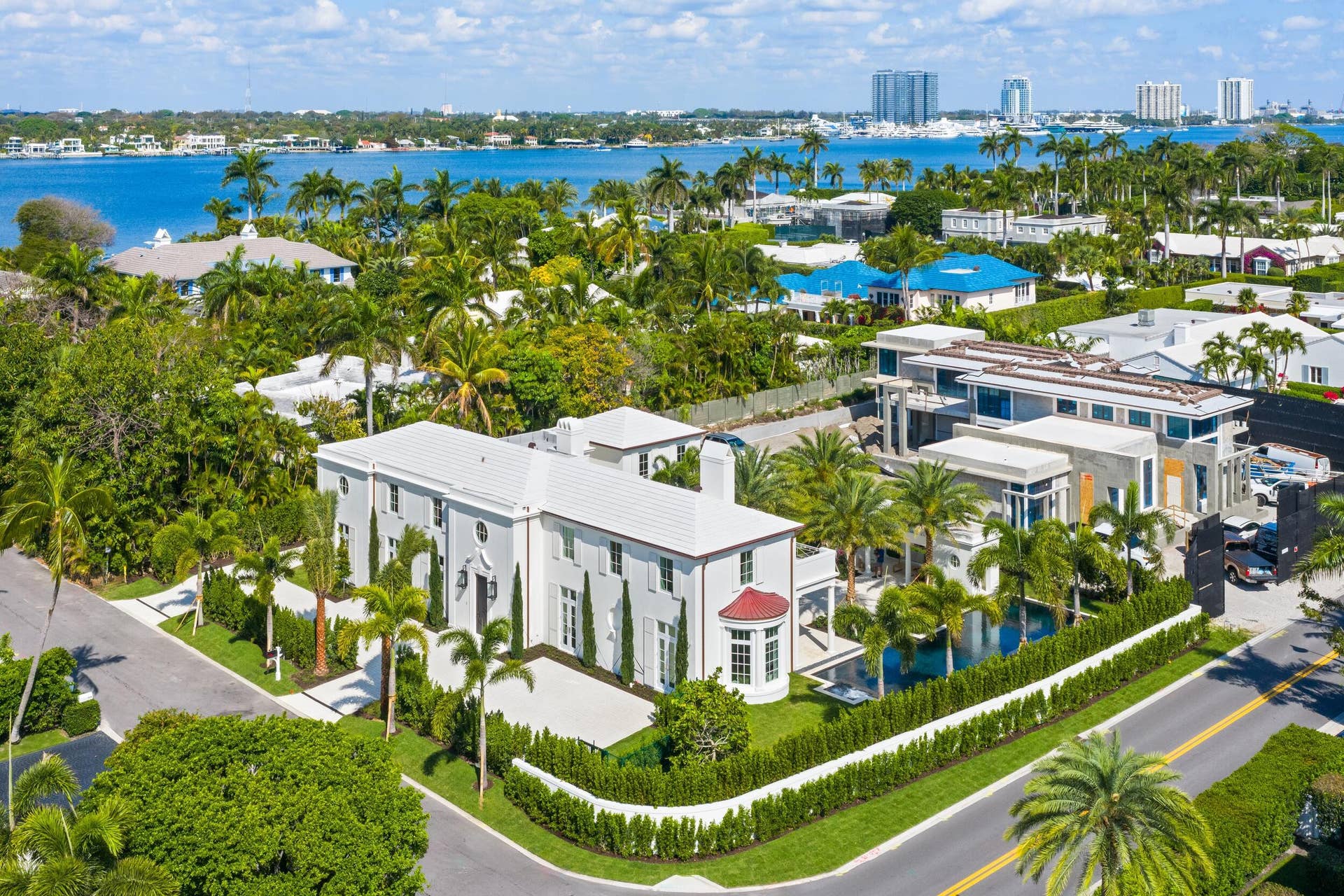 301 Plantation Road, Palm Beach, FL 33480 North West Aerial