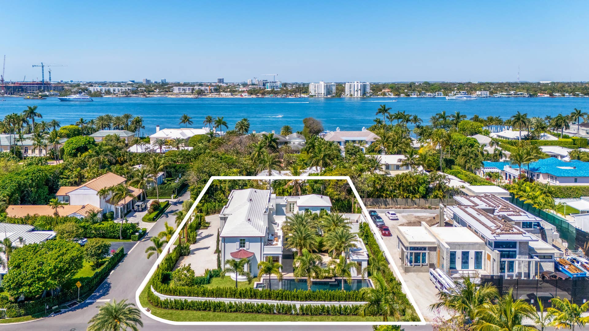 301 Plantation Road, Palm Beach, FL 33480 West Aerial