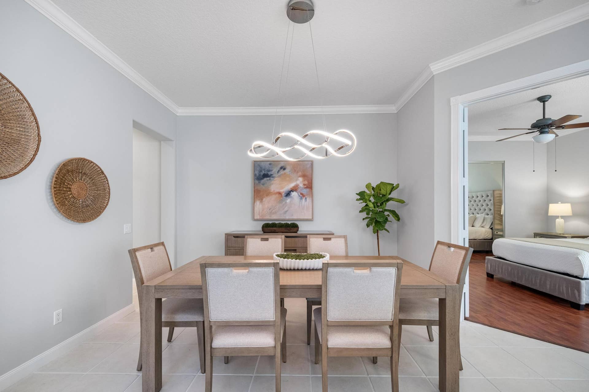 254 Marlberry Circle, Jupiter, FL 33458 Dining room beside the double doors to the primary bedroom