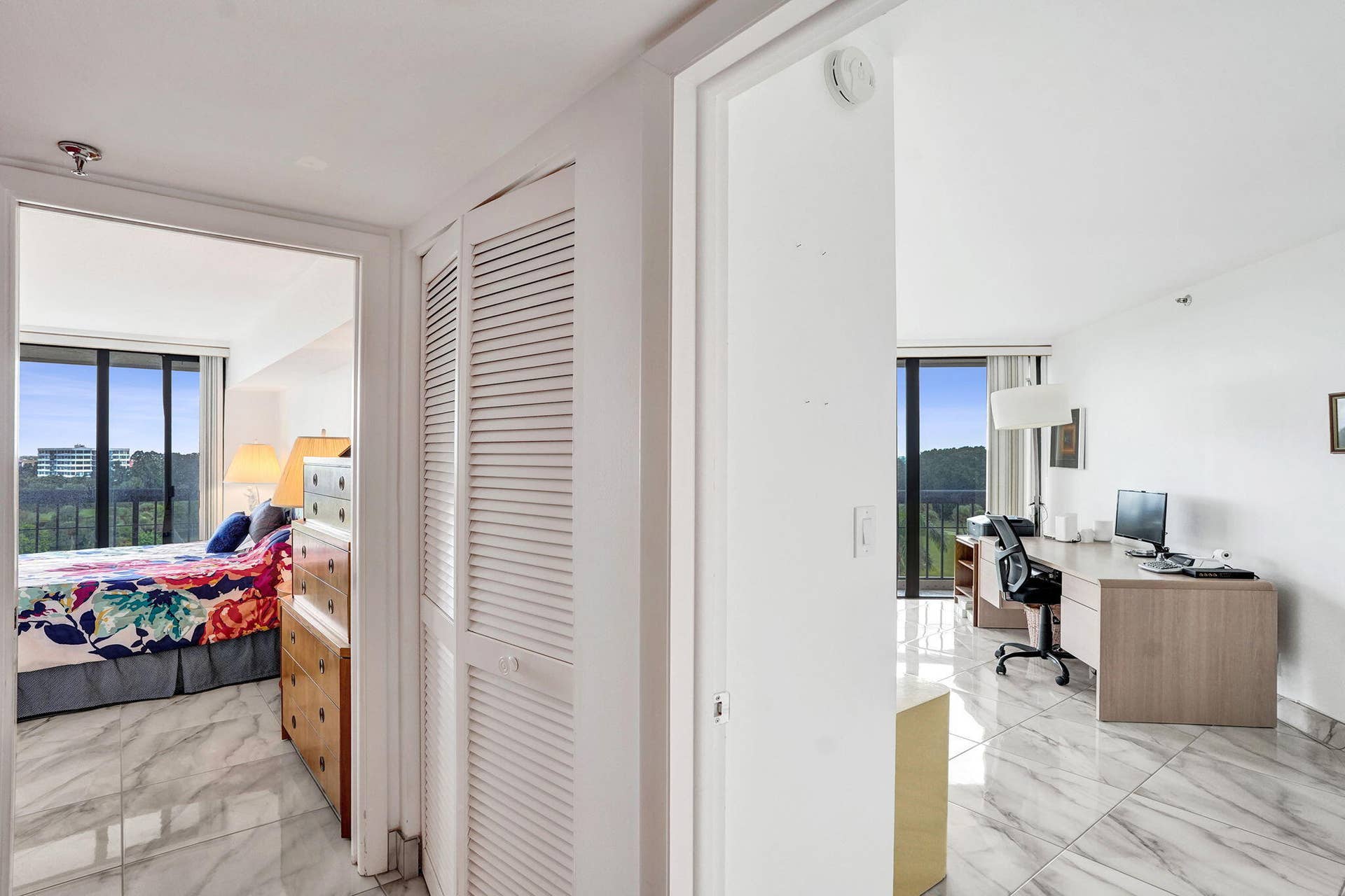 Bedroom hallway and home-office area