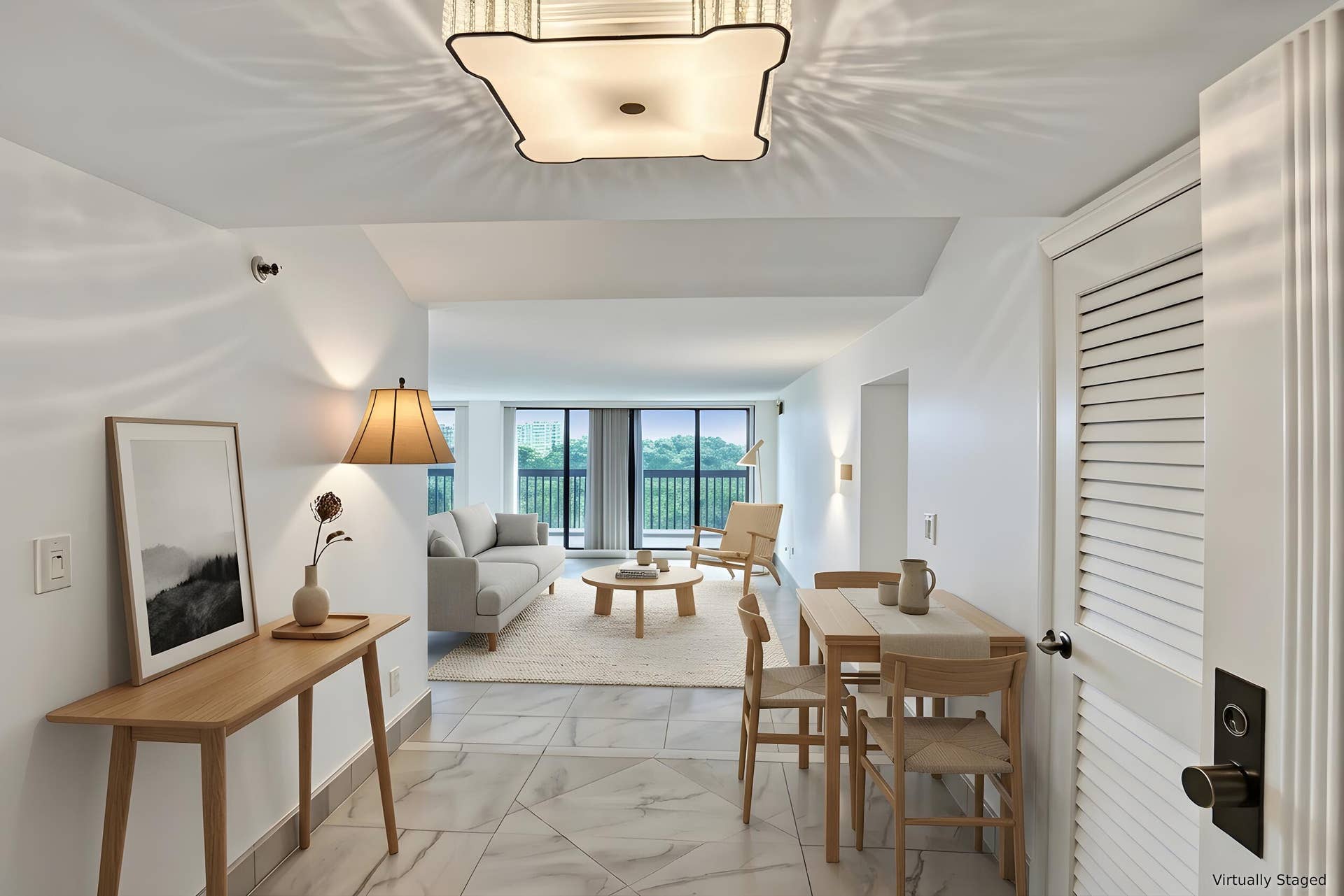 Virtually staged using AI  entry foyer