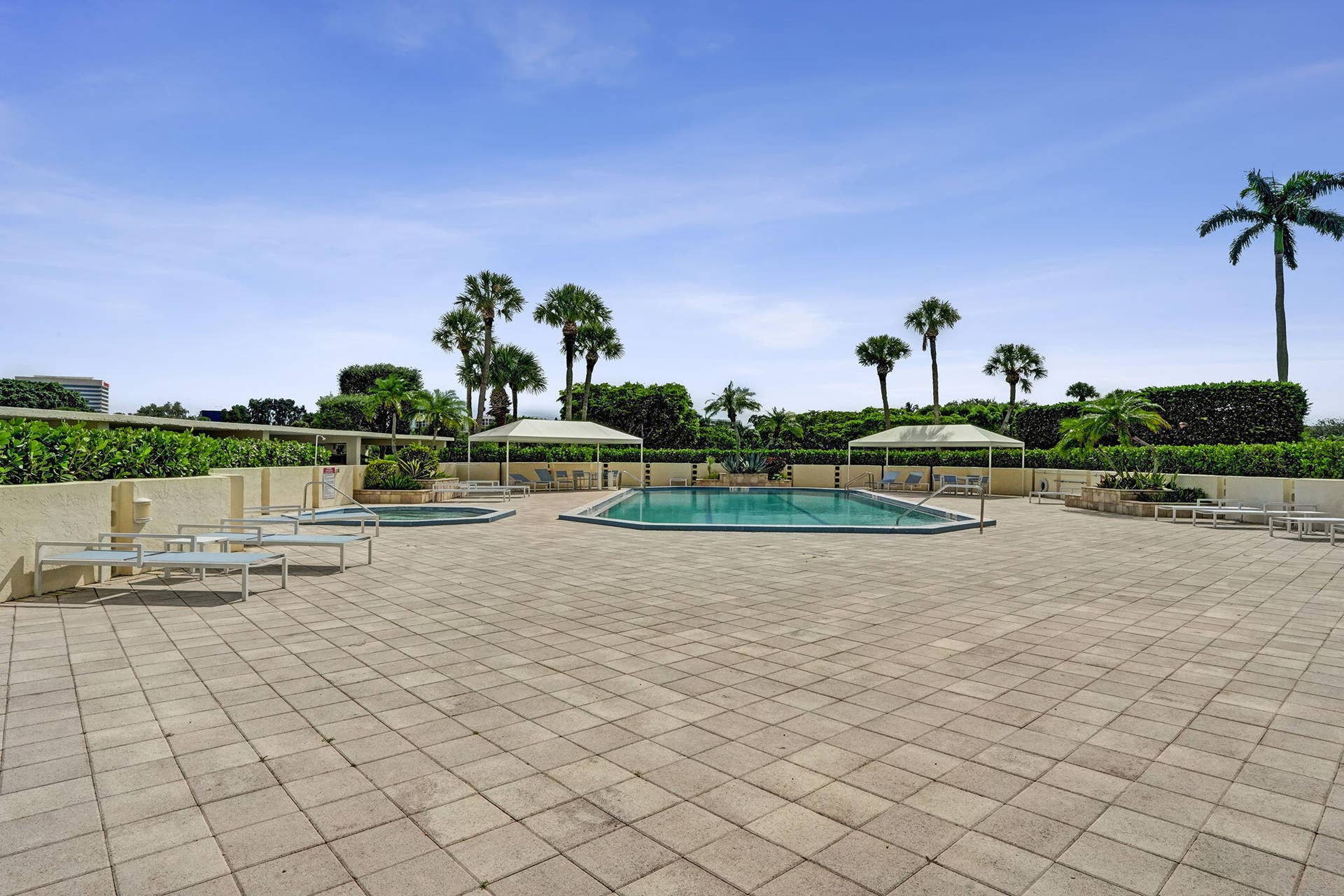 Resort-style community pool deck
