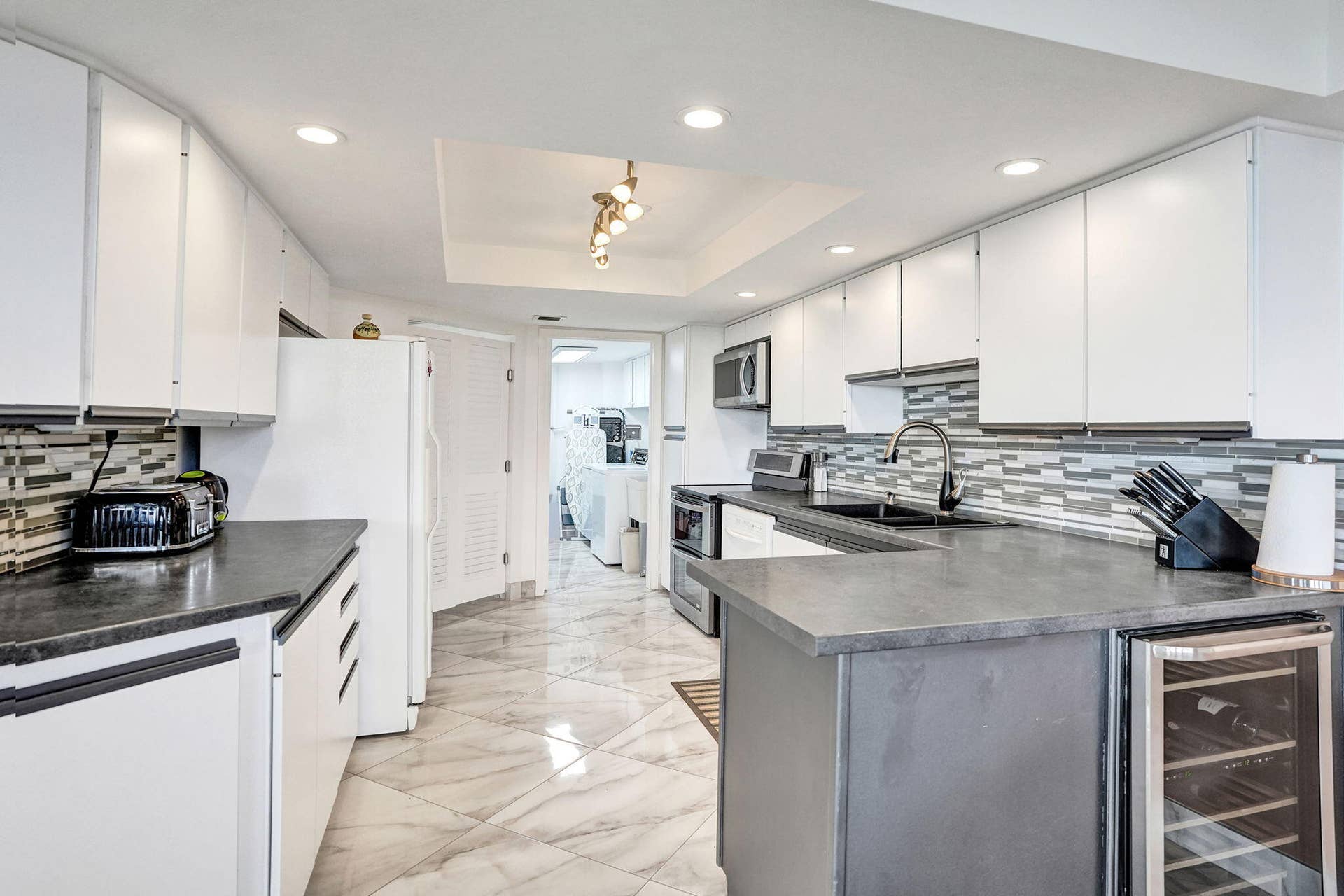 Spacious kitchen with center island