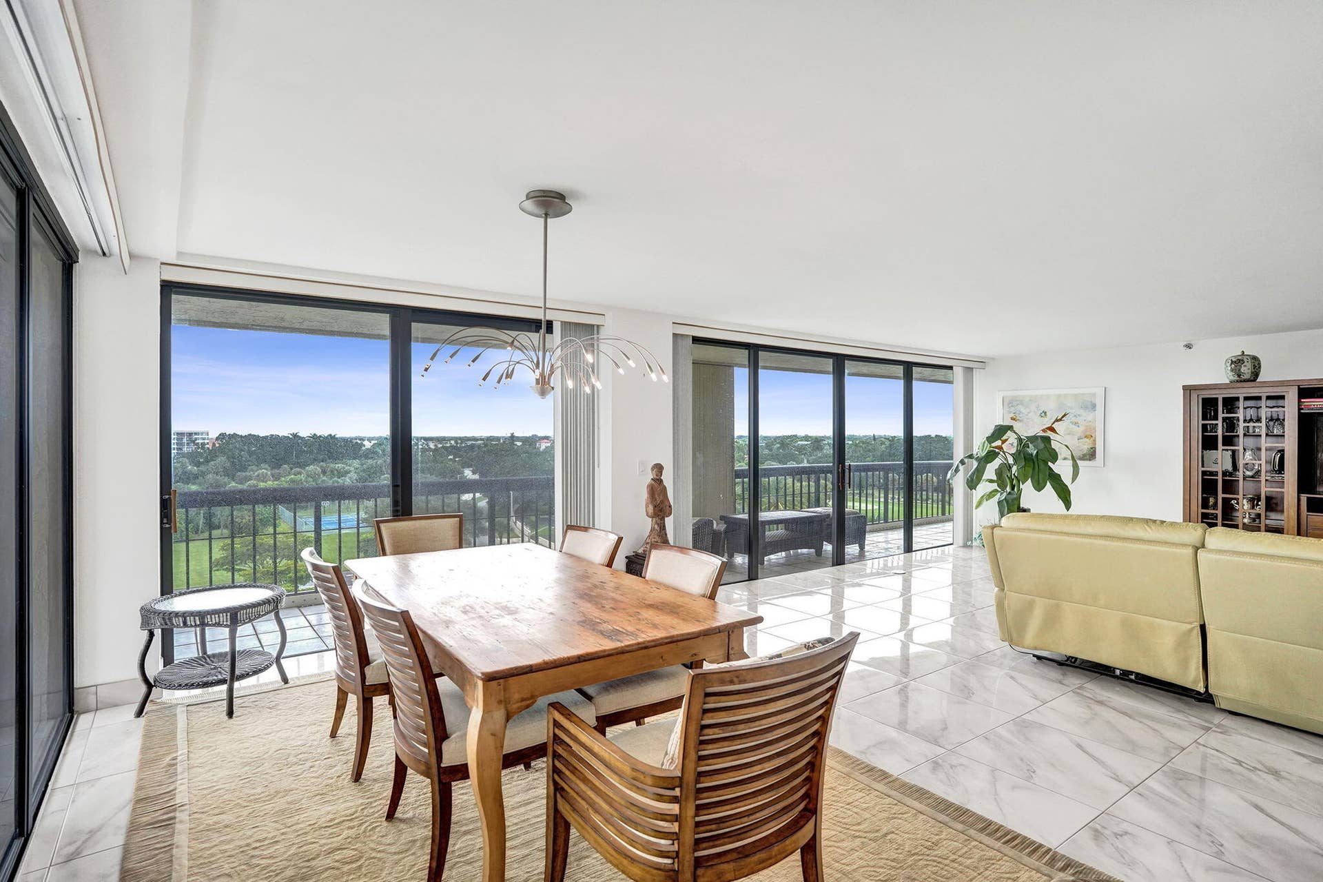Open dining and living areas