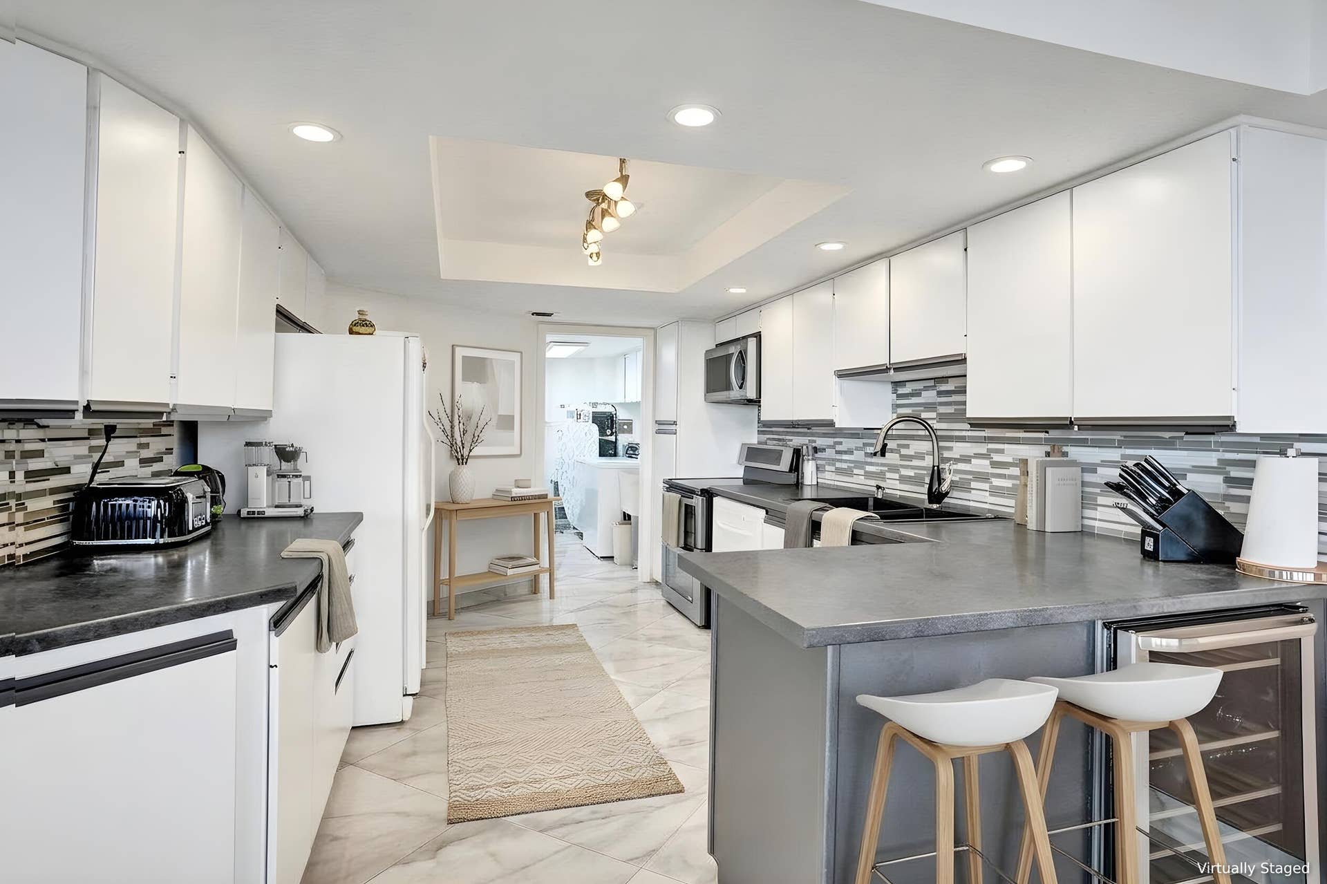 Virtually staged using AI  kitchen