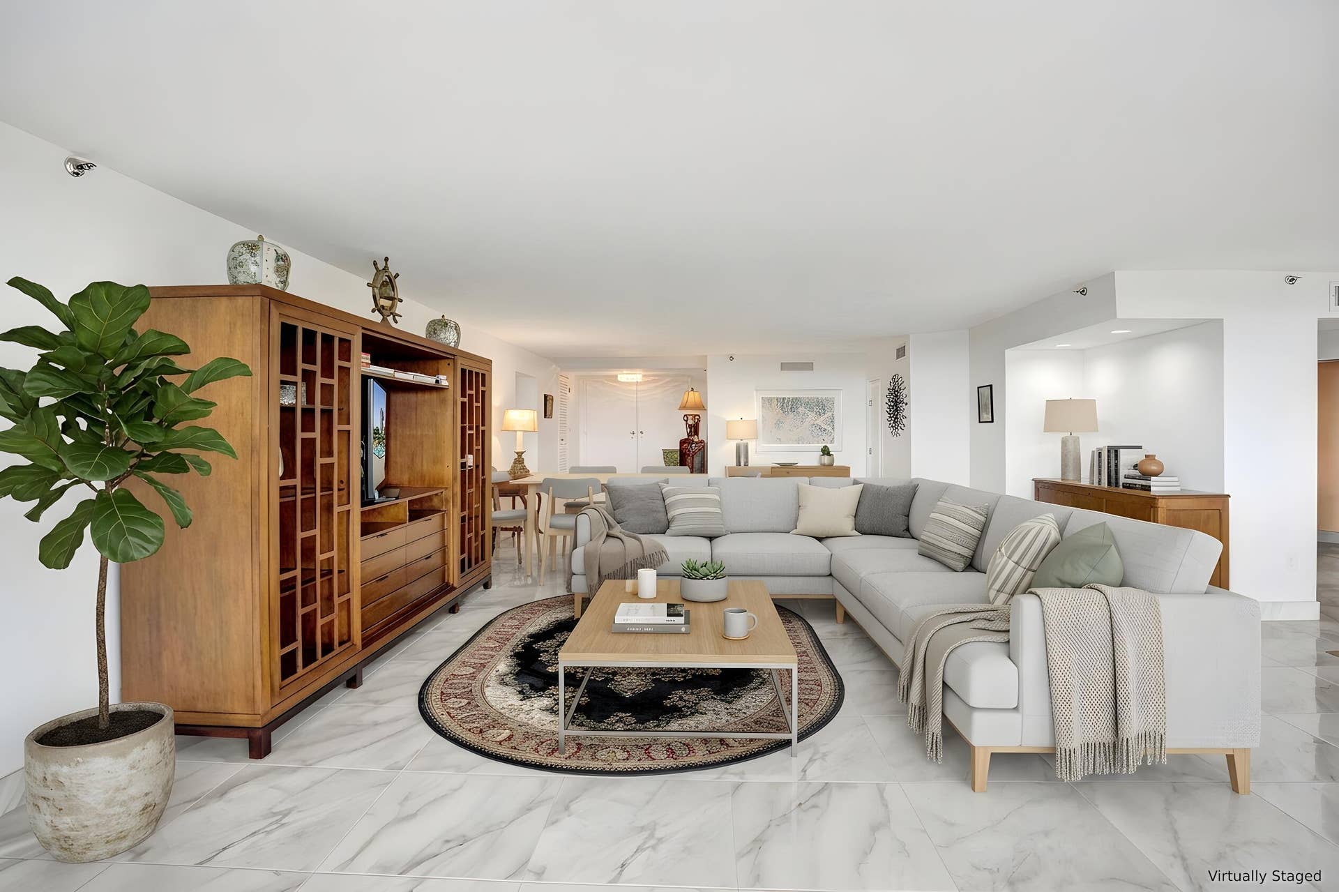 Virtually staged using AI  living room