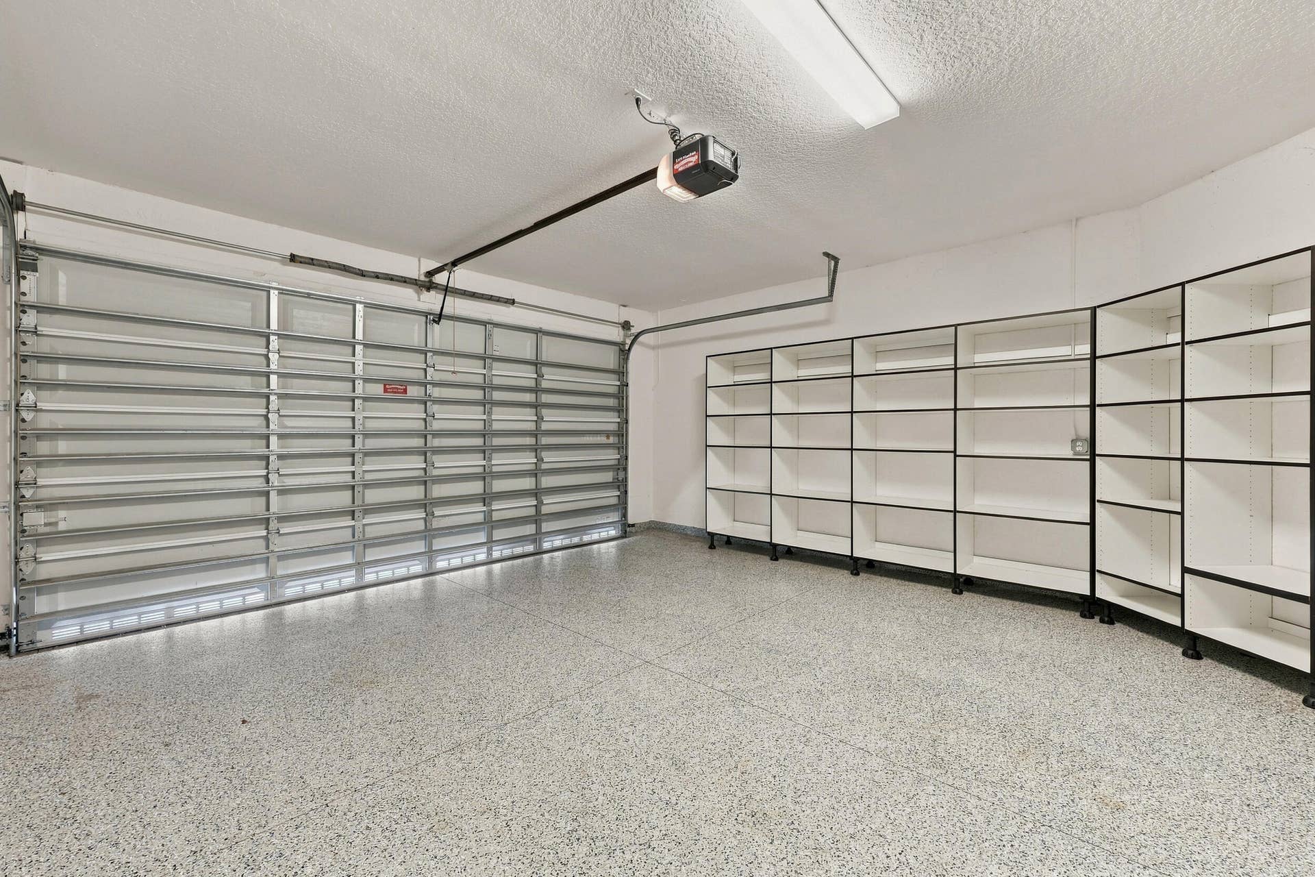 2 car garage plus storage shelves
